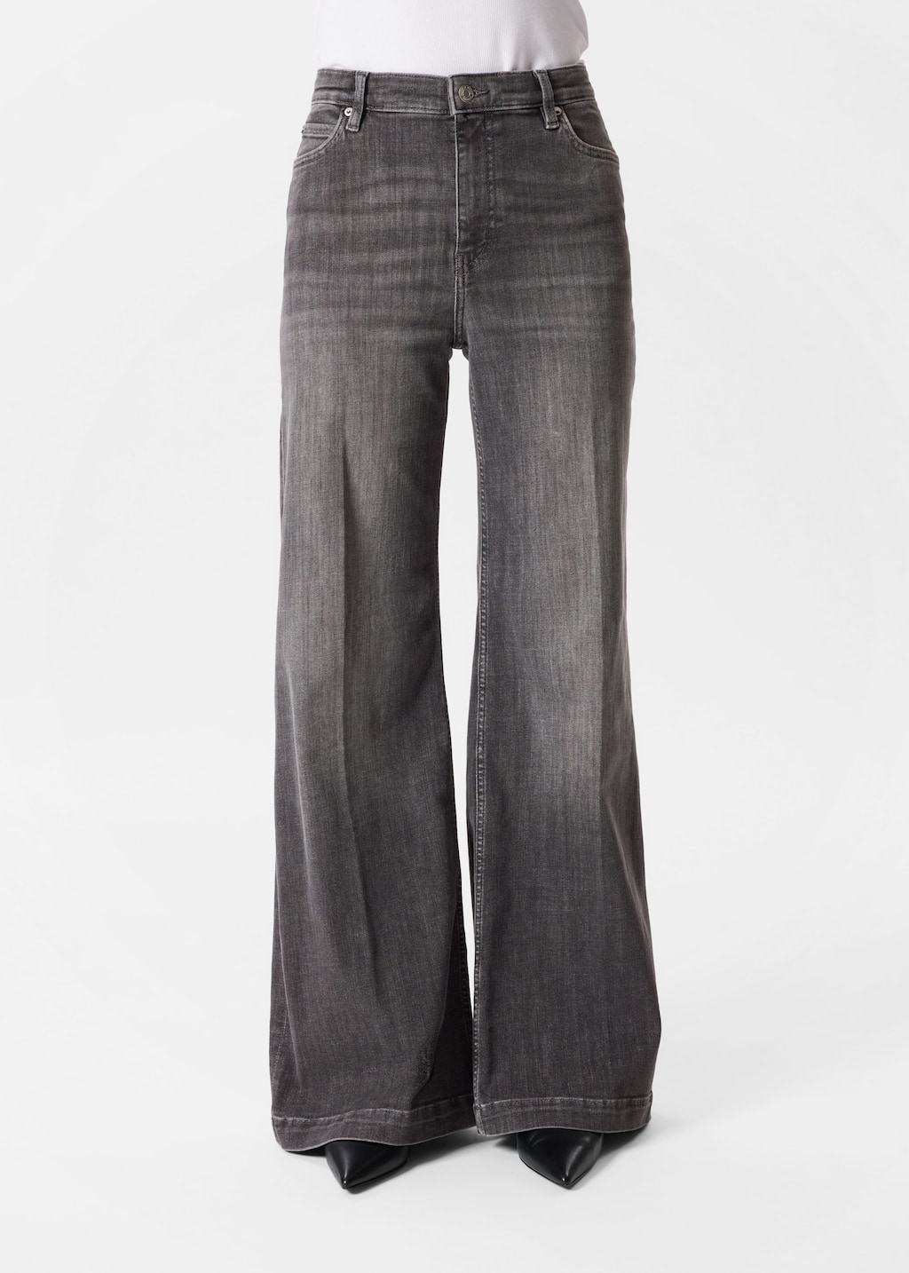 Image of Wide Press-Crease Jeans