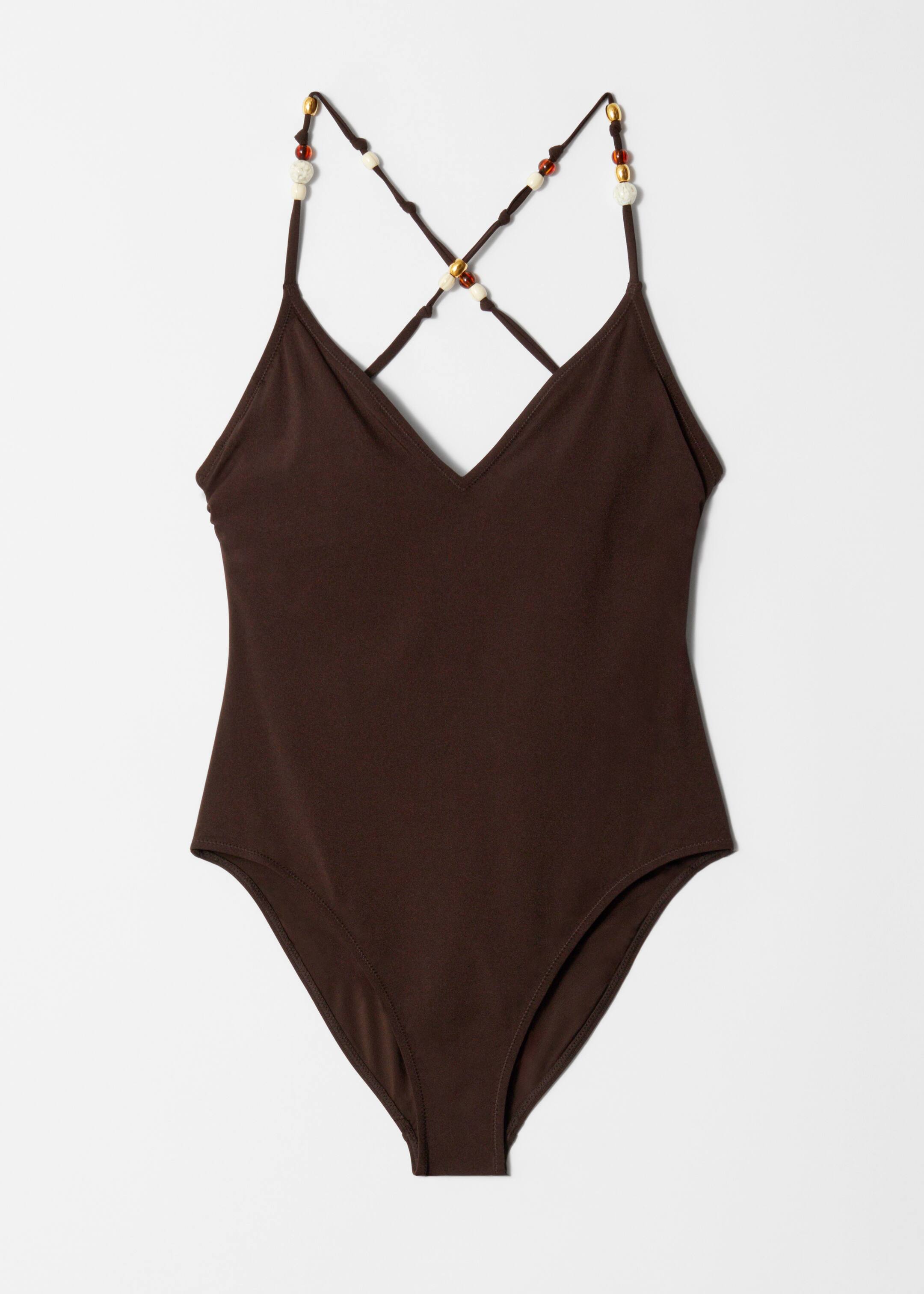 Agrandir l'image: Maillot de bain croisé dans le dos à encolure en V - Marron foncé - FEMME | H&M FR 6