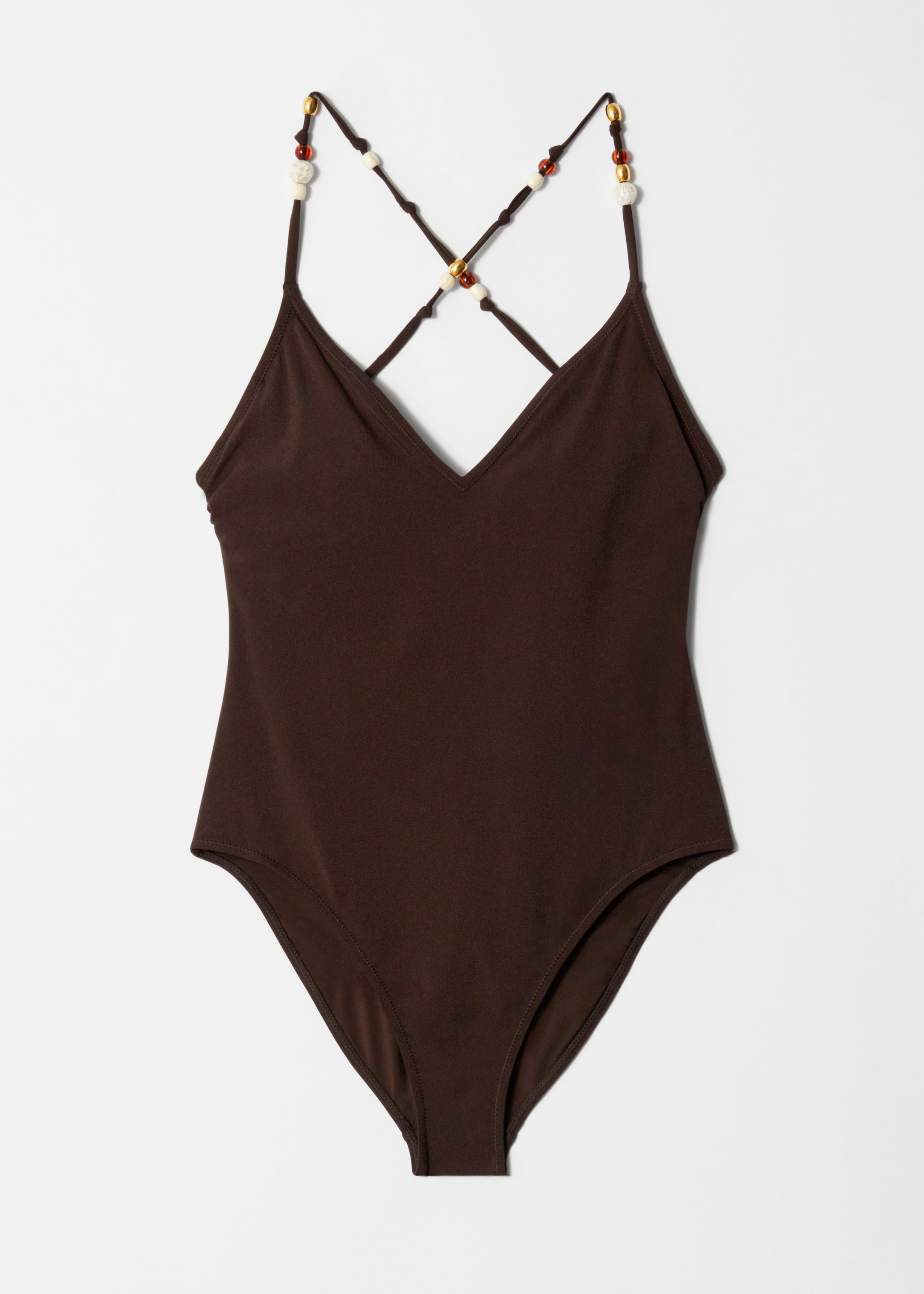 Visualizza immagine più grande: Costume da bagno con scollo a V e incrocio sul retro - Marrone scuro - DONNA | H&M IT 6