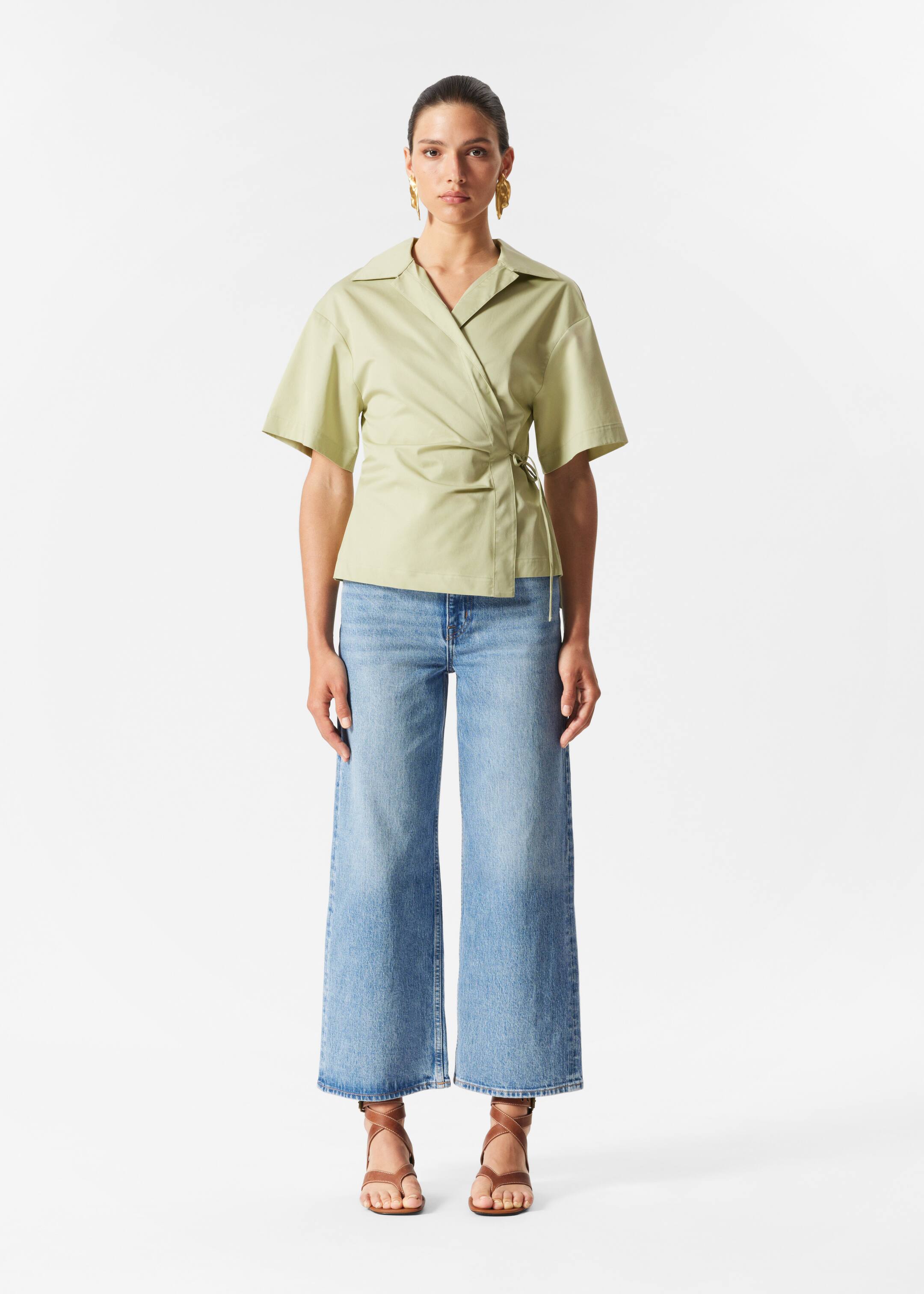 Agrandir l'image: Chemise cache-cœur à manches courtes - Jaune poudré - FEMME | H&M BE 3