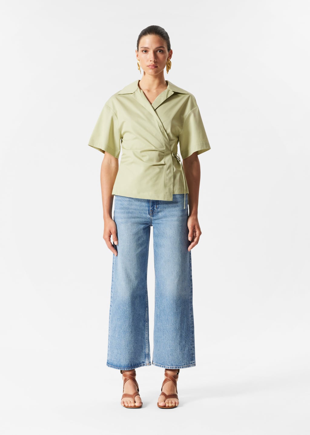 Image of Short-Sleeve Wrap Shirt
