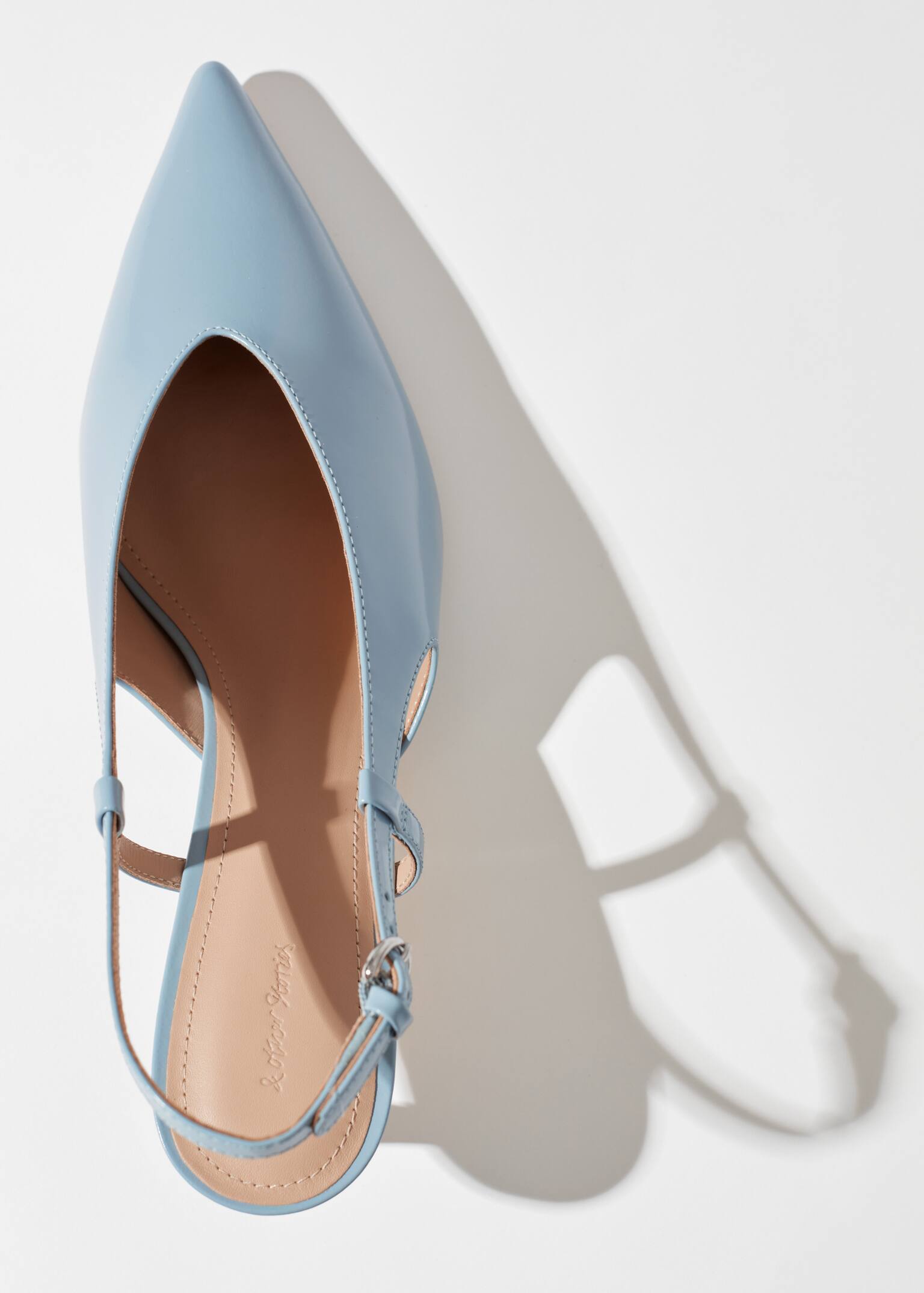 Pantofi slingback din piele clasică - Albastru deschis/Bej/Maro/Negru - 3