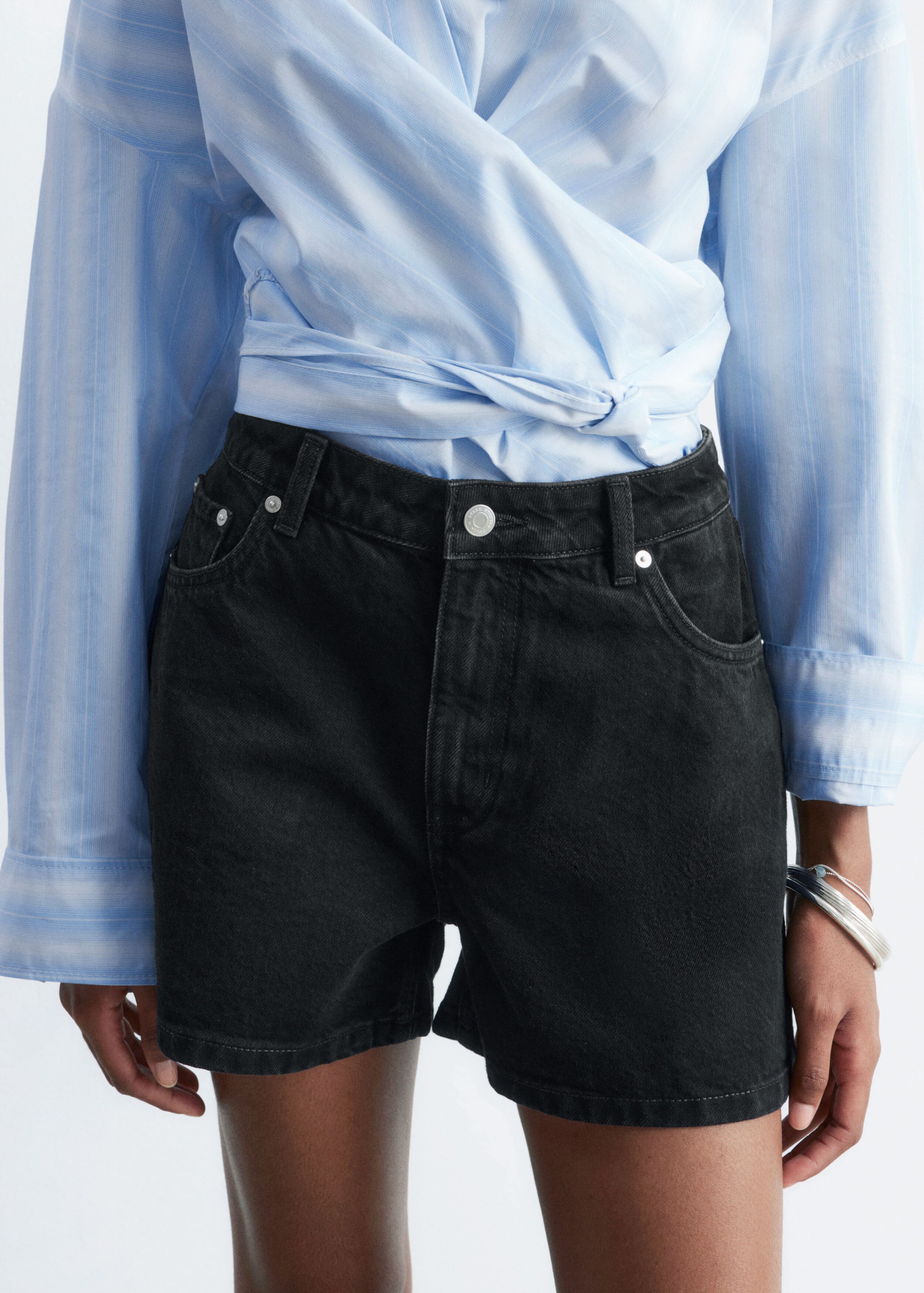 Image of Relaxed Denim Shorts