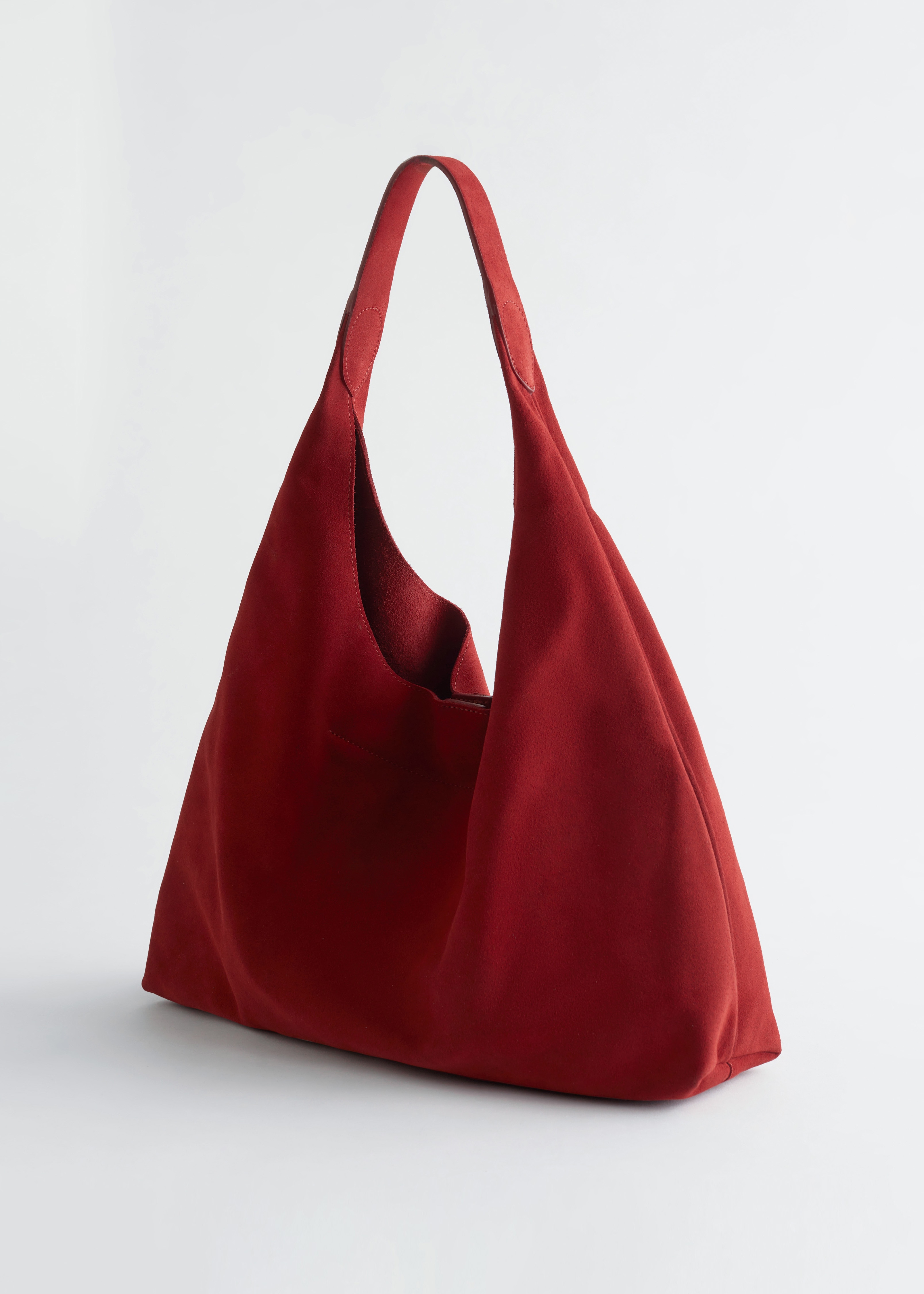 Borsa tote grande in pelle scamosciata - Rosso scuro/Brown/Verde/Azzurro/Grigio scuro/Ruggine/Pelle scamosciata bordeaux