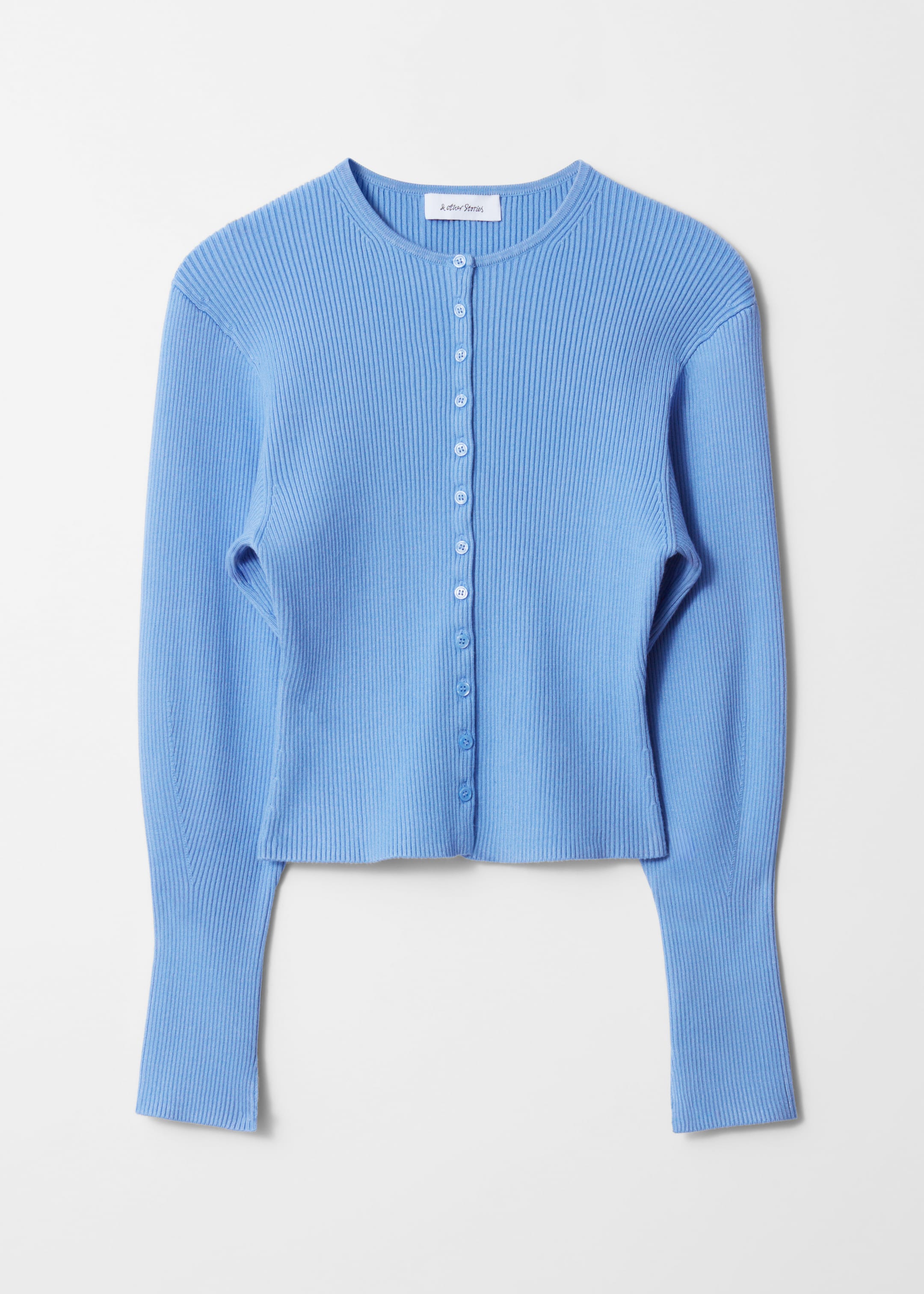 View larger image: Fitted Rib-Knit Cardigan - Blue - Ladies | H&M GB 1