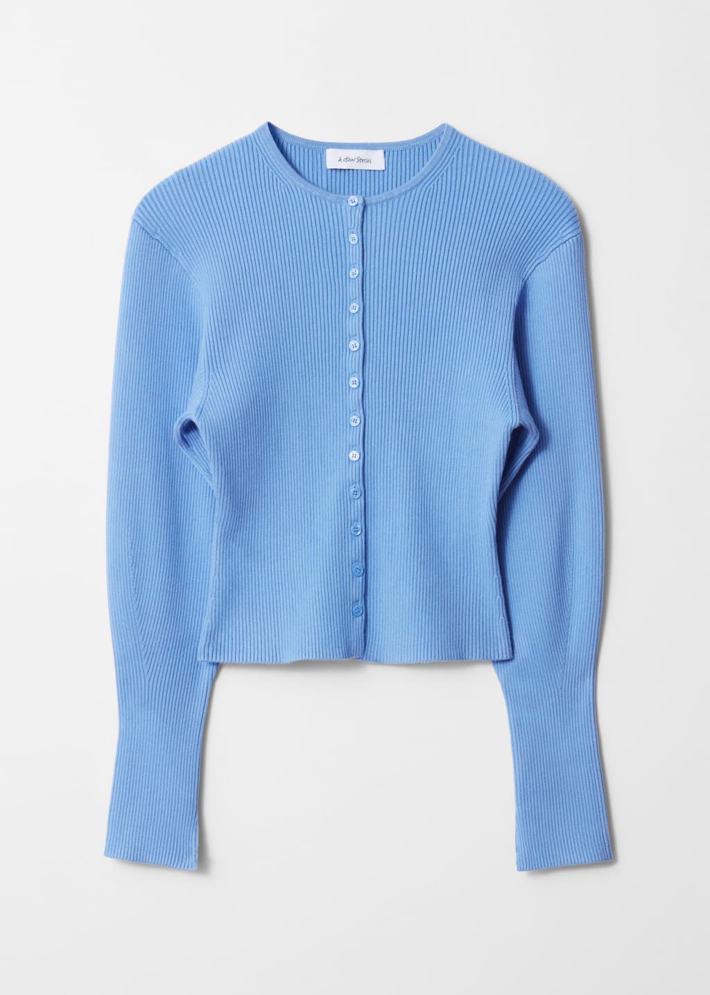 Image of Fitted Rib-Knit Cardigan