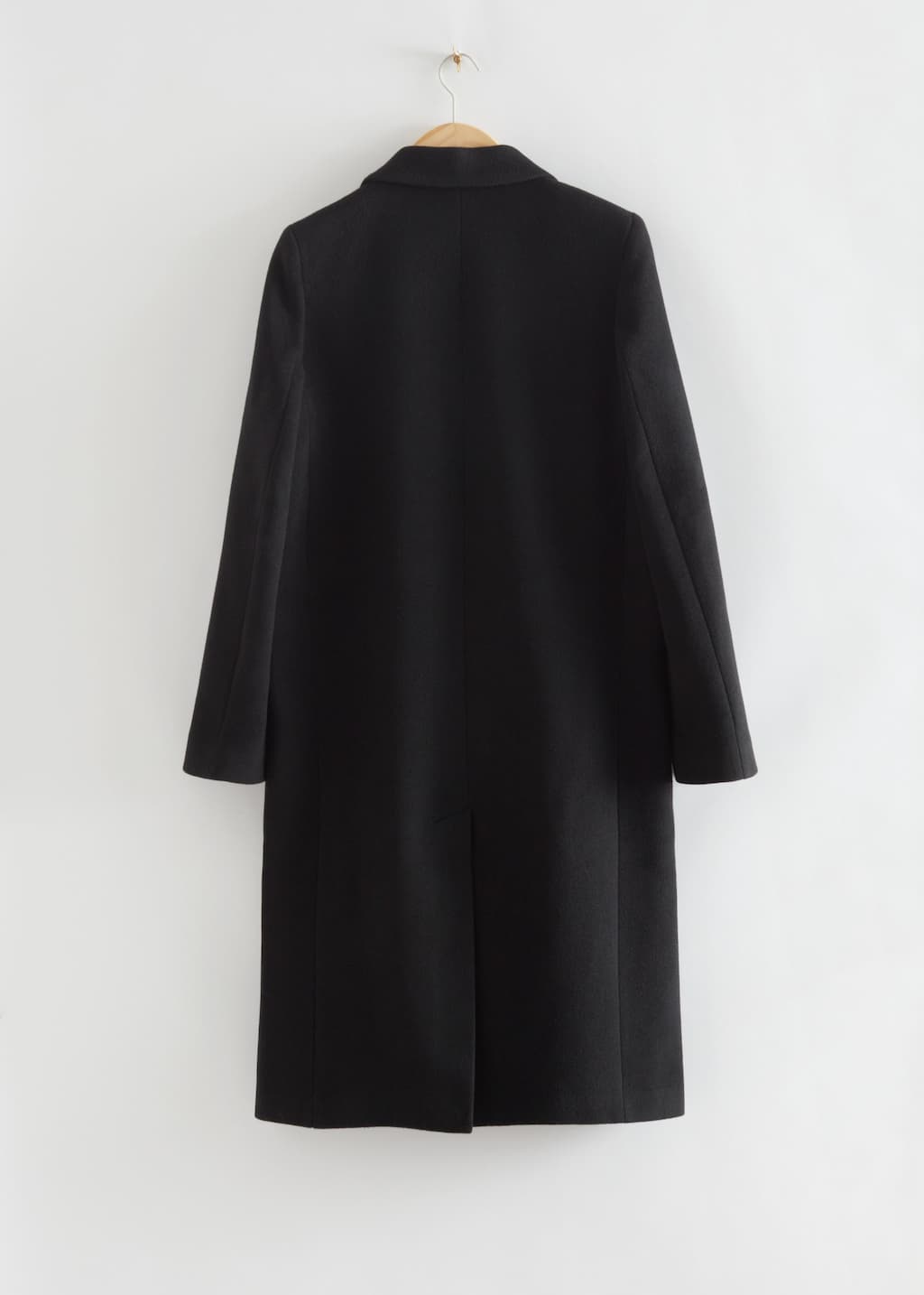 Relaxed Fit Wool Coat - Black - Still Life
