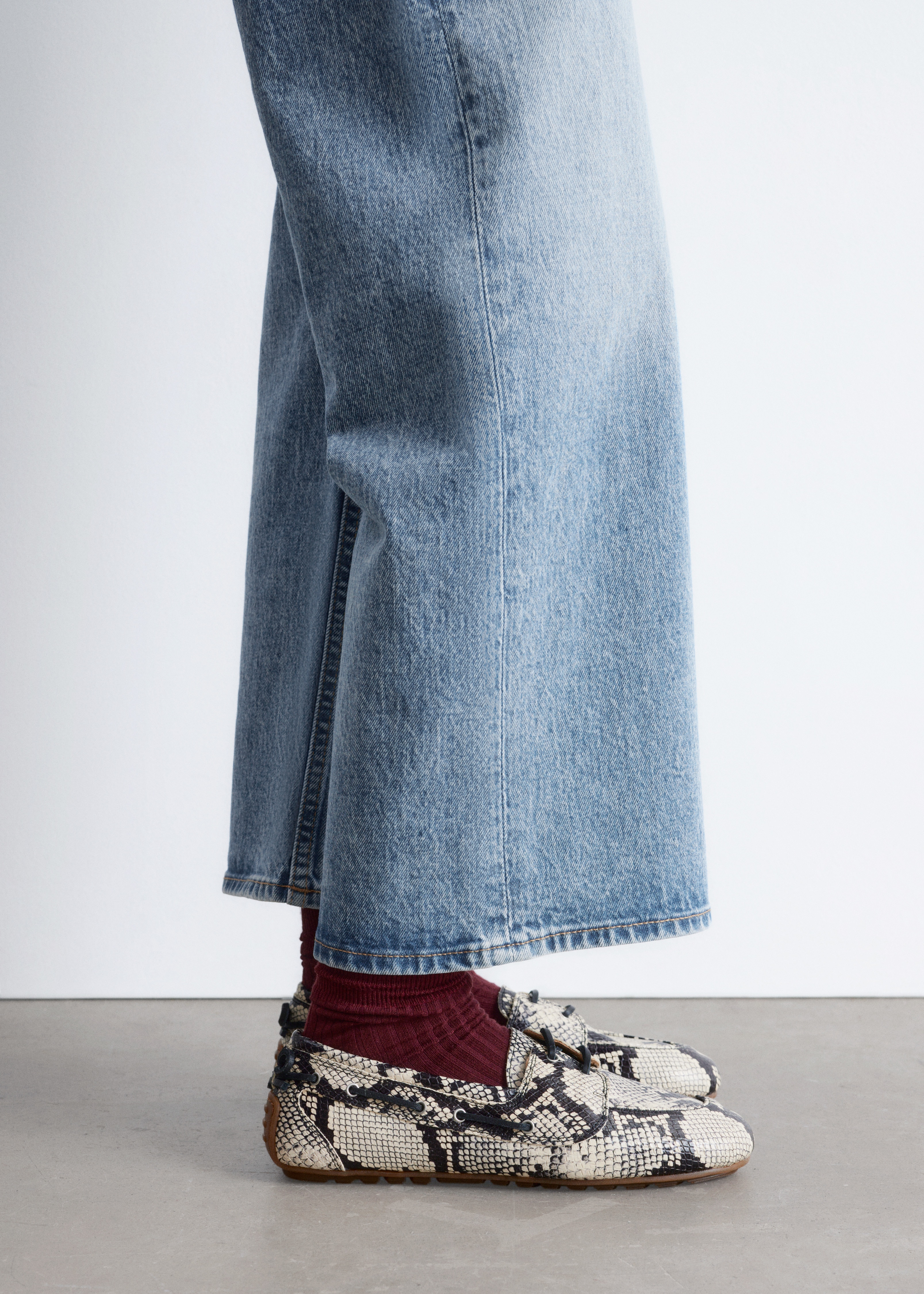 Δερμάτινα Μποτάκια - Ανοιχτό Μπεζ Snake/Καφέ