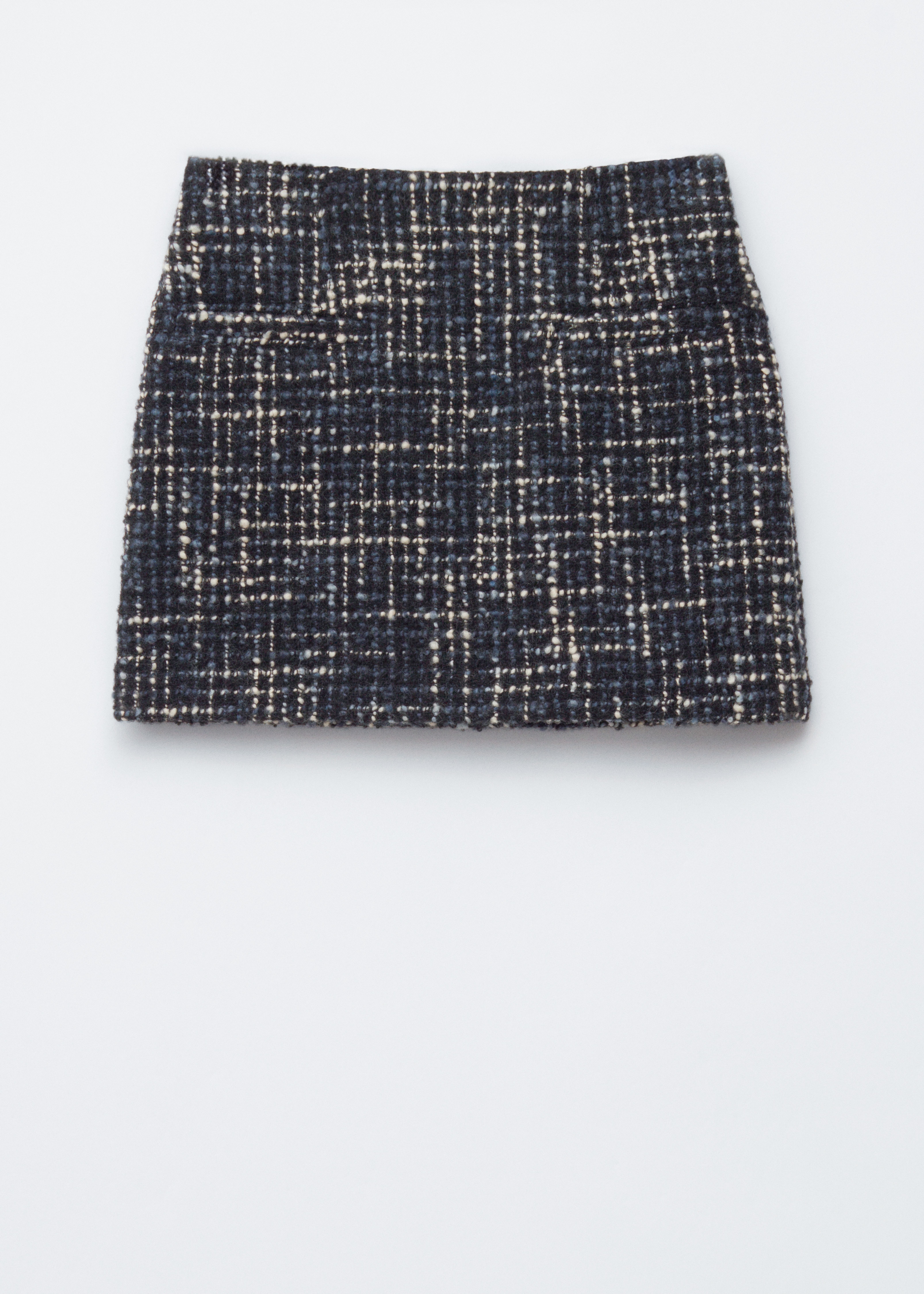 Minifalda en mezcla de lana estructurada - Negro/Azul