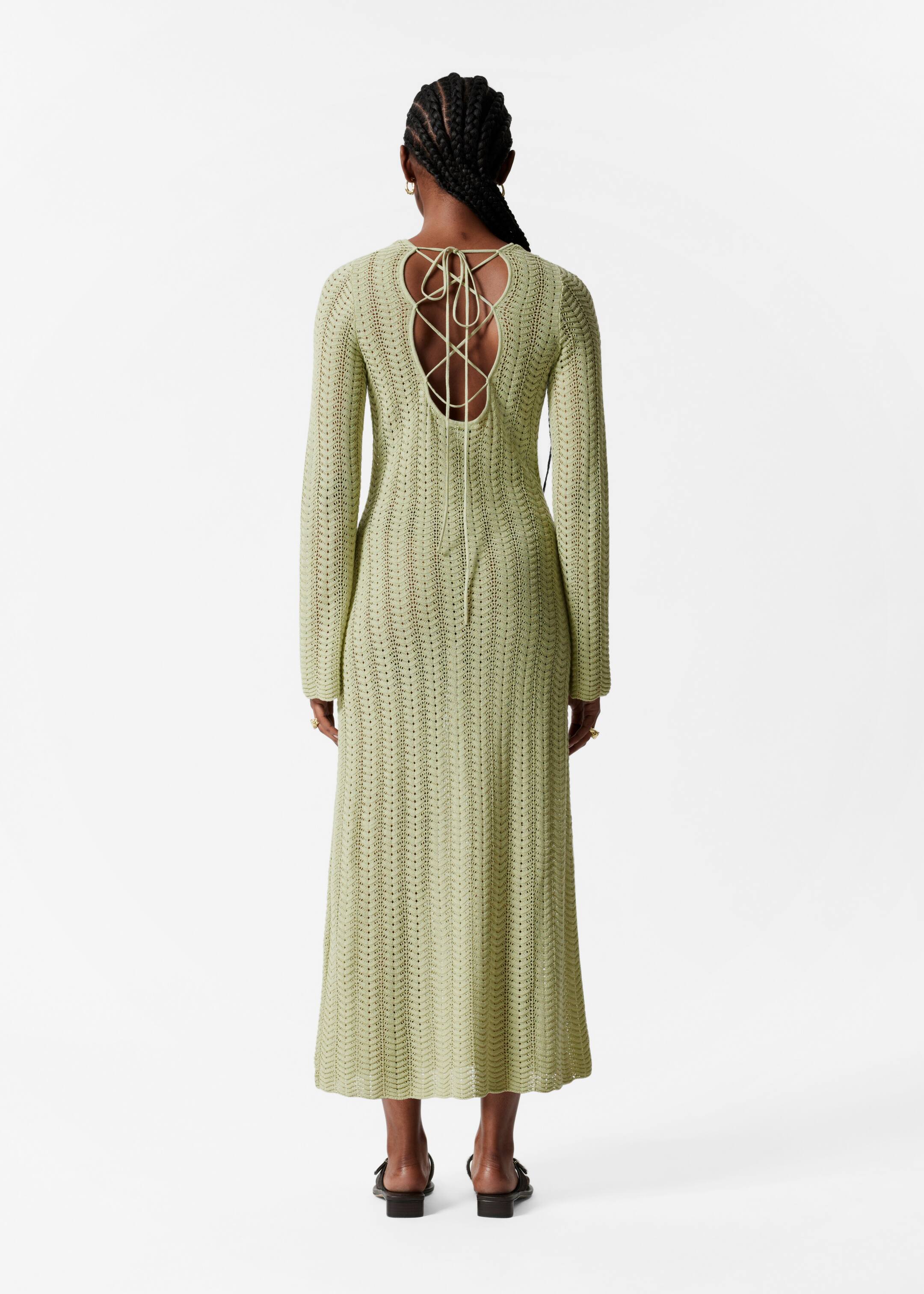 Visualizza immagine più grande: Abito midi in maglia pointelle - Verde chiaro - DONNA | H&M IT 3