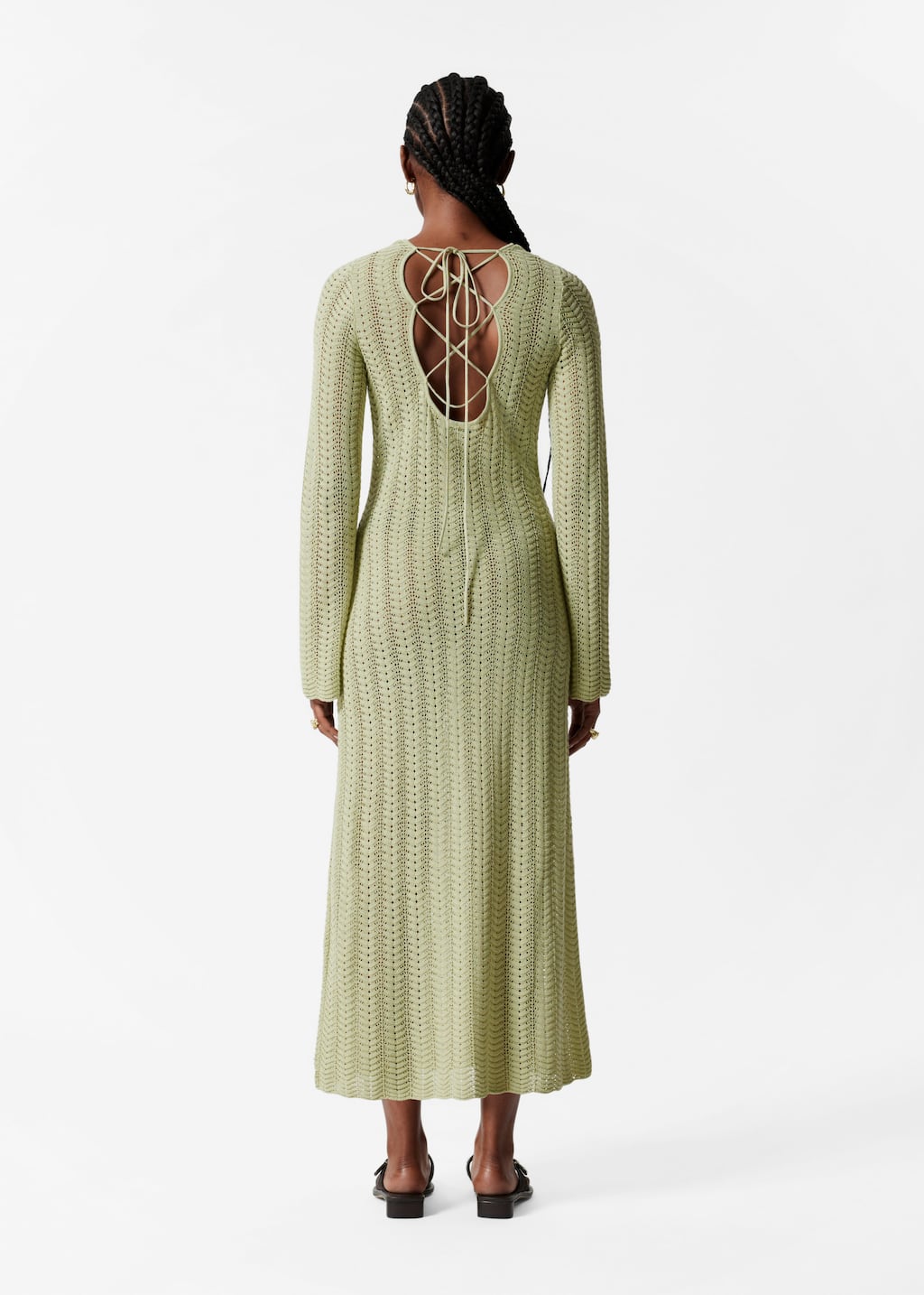Image of Robe midi en maille pointelle