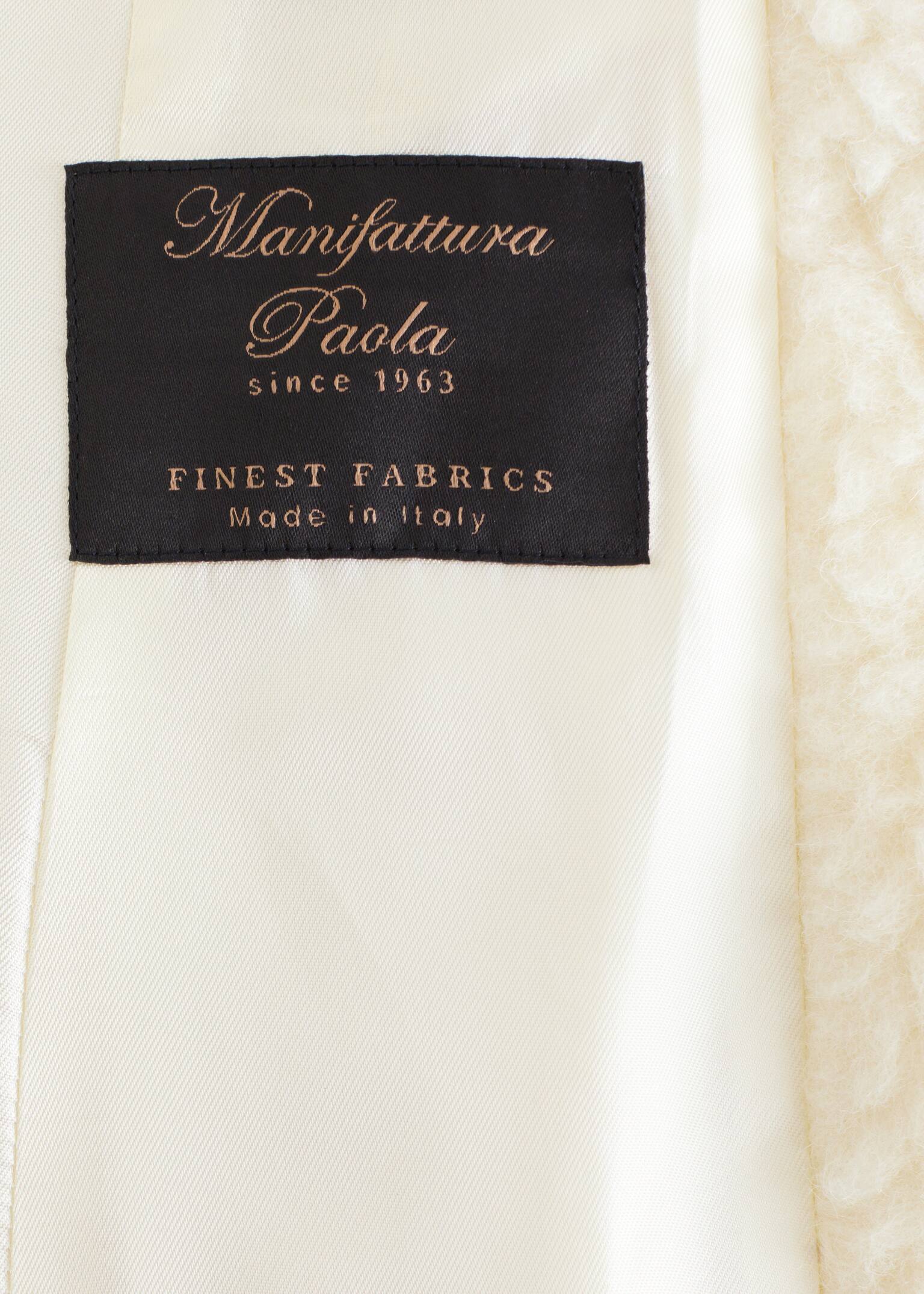 Wool Shearling Maxi Coat - White/Grey - 3