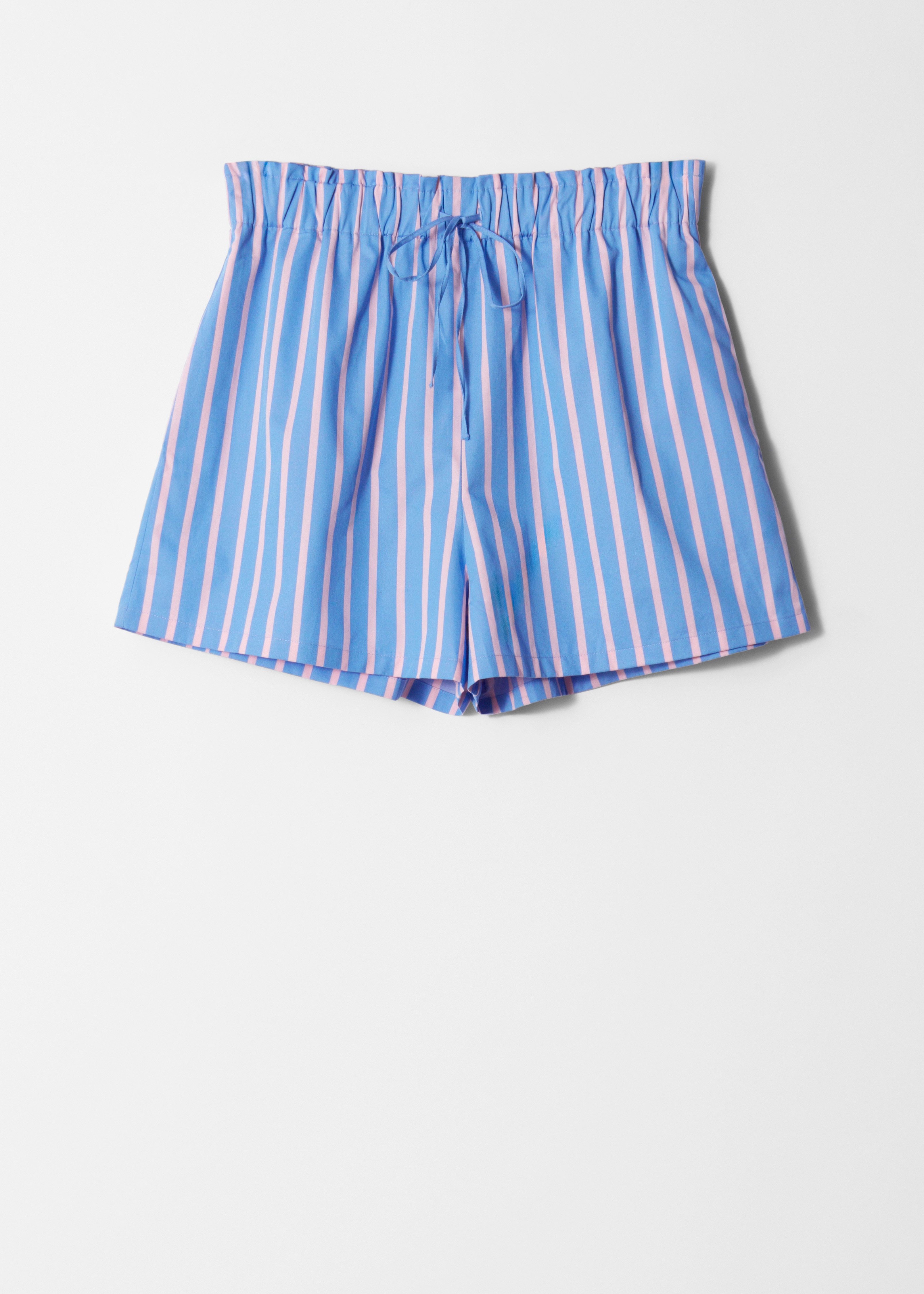 Shorts con coulisse - Blu/Righe rosa