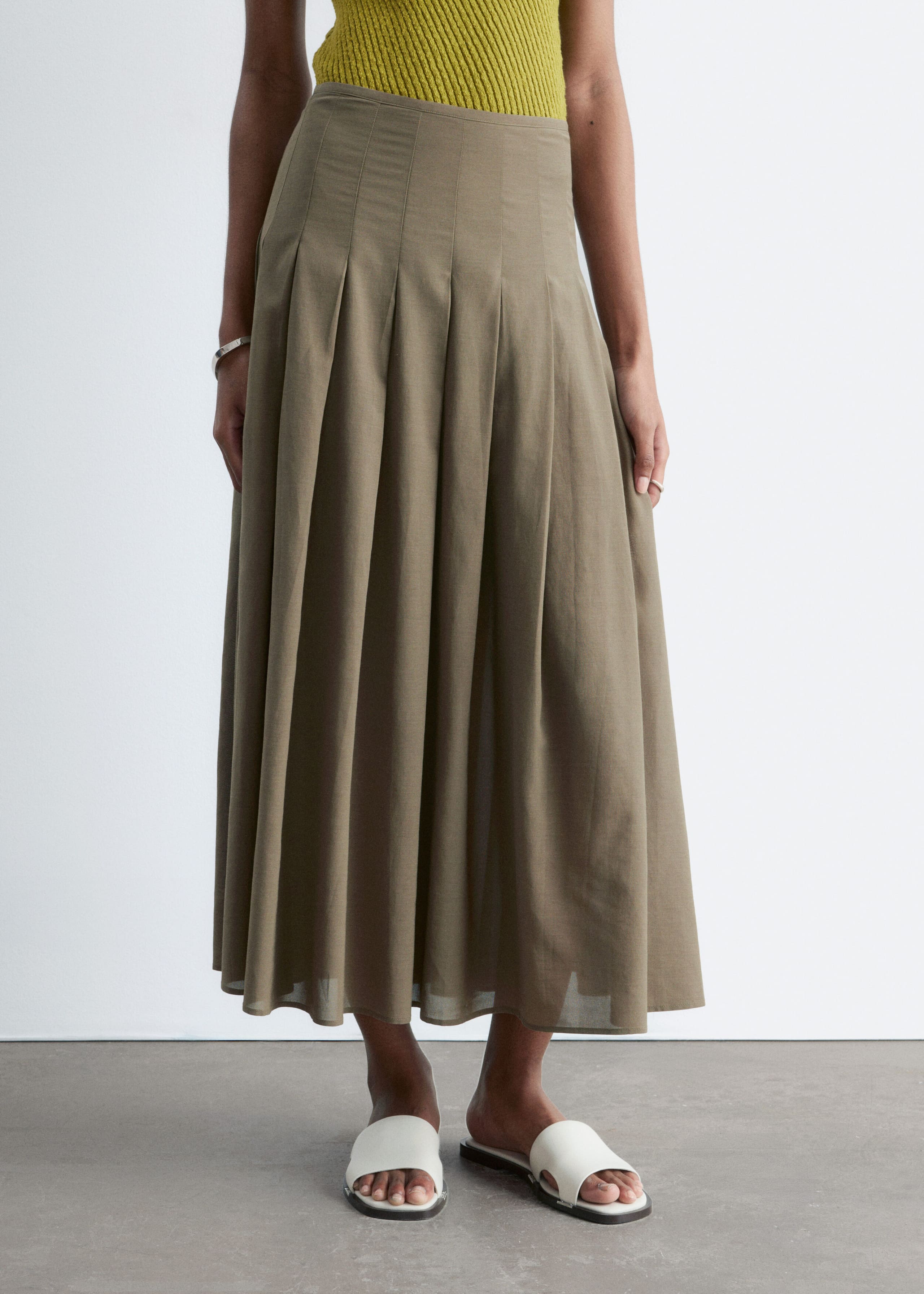 Image of Gonna midi a pieghe