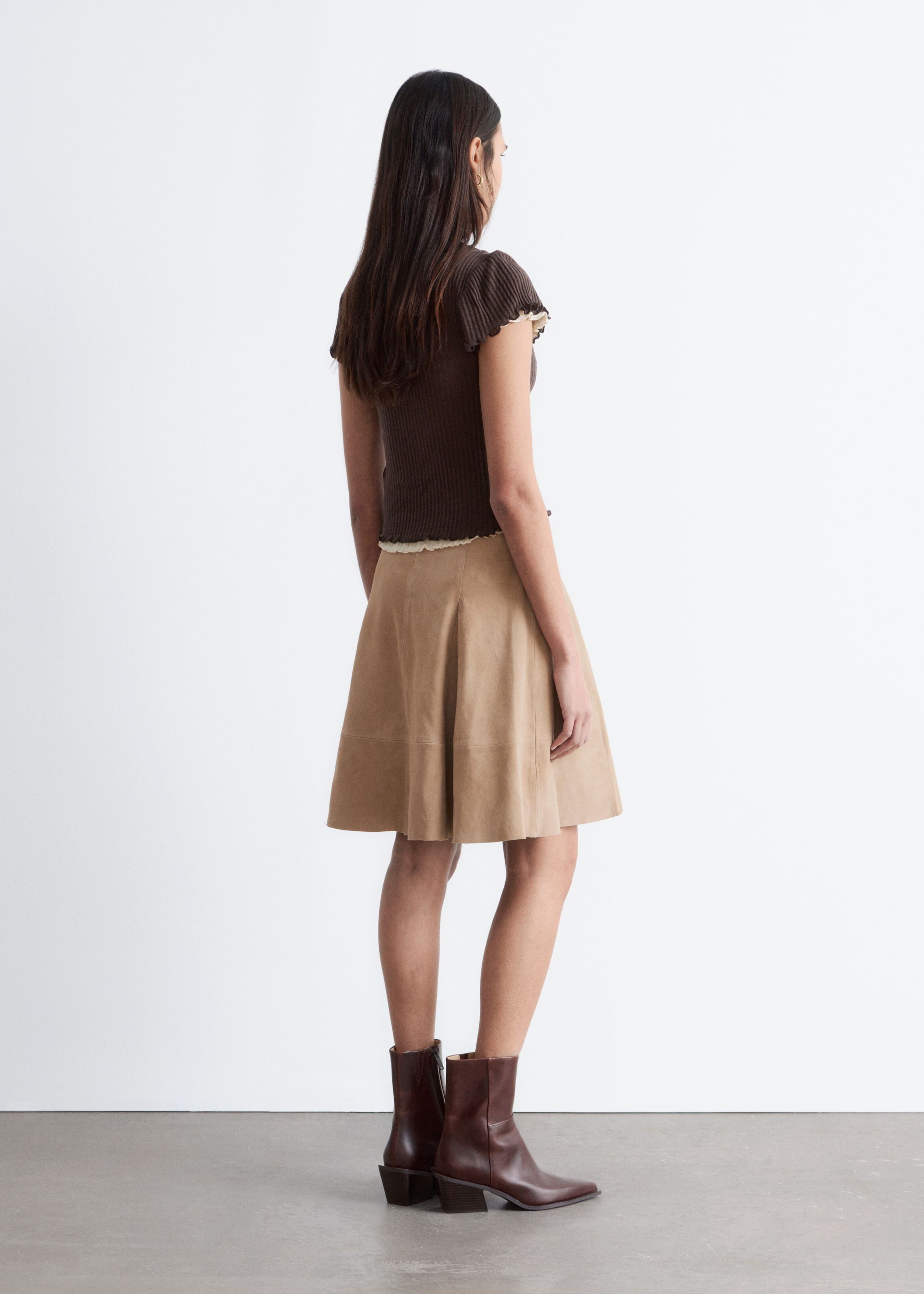 Image of Geripptes T-Shirt aus Wolle