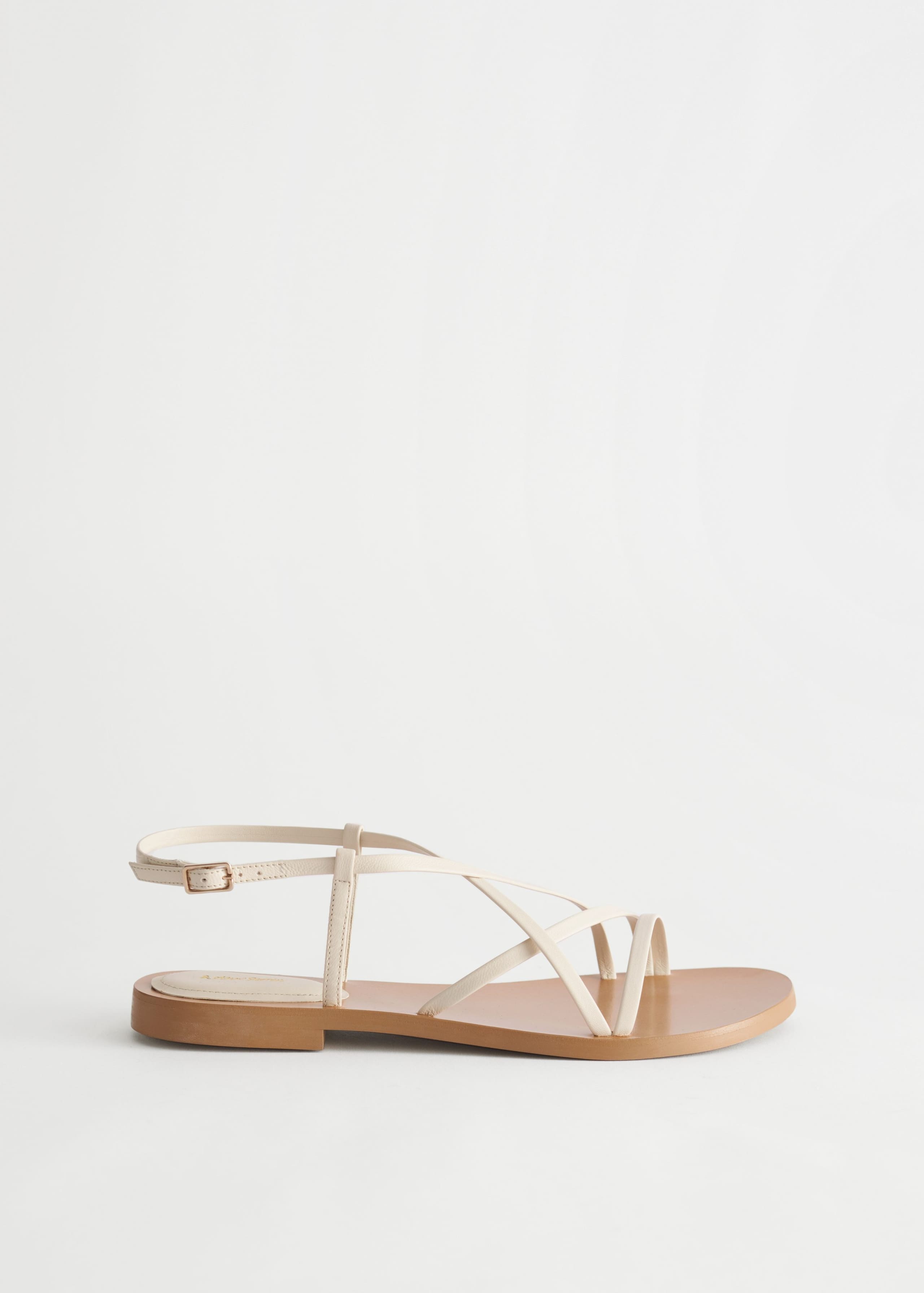 Strappy Leather Sandals - White - Bodegón