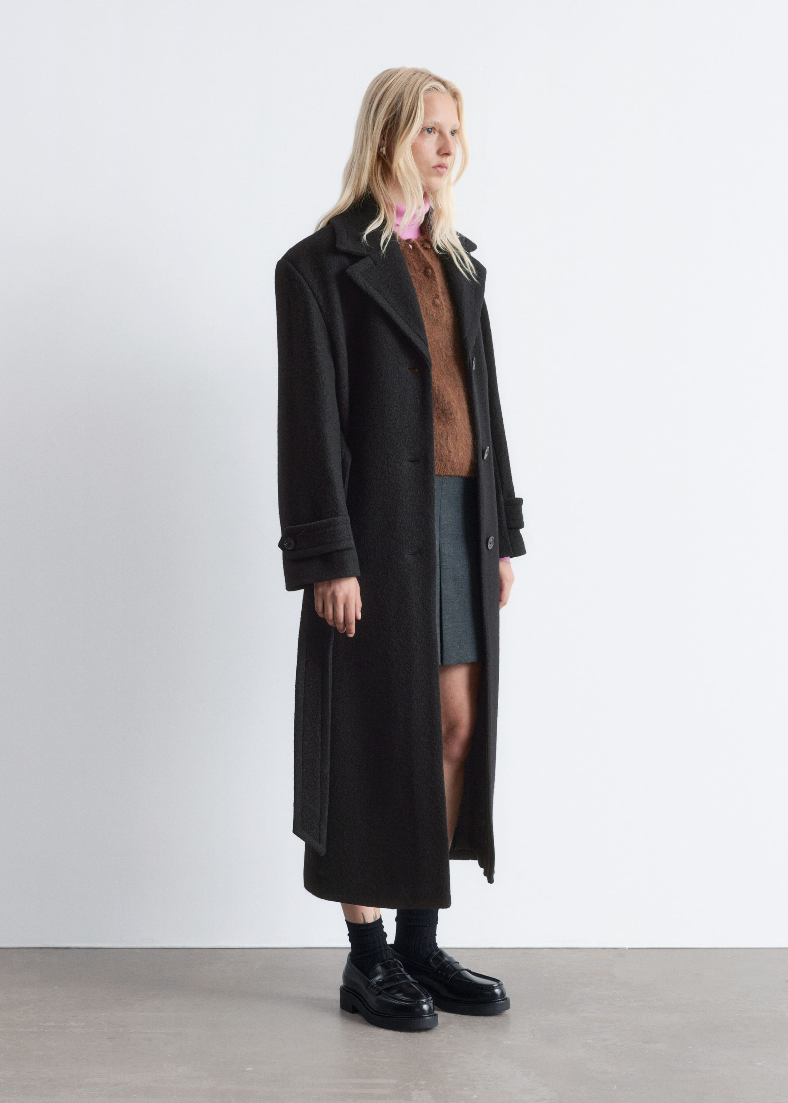 Image of Tie-Belt Wool Coat