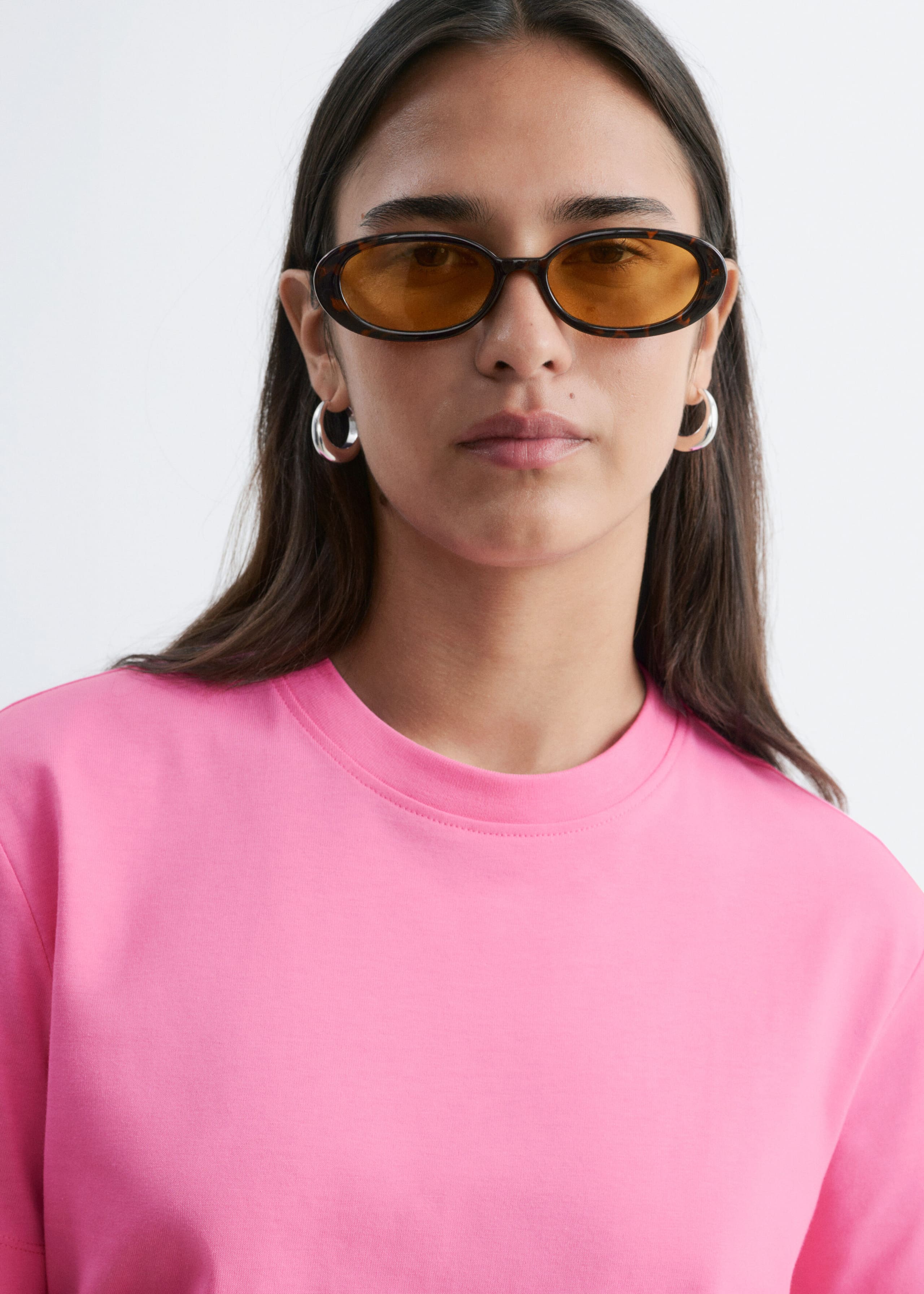 T-Shirt aus Baumwolle mit Rundhalsausschnitt - Rosa - Lookbook