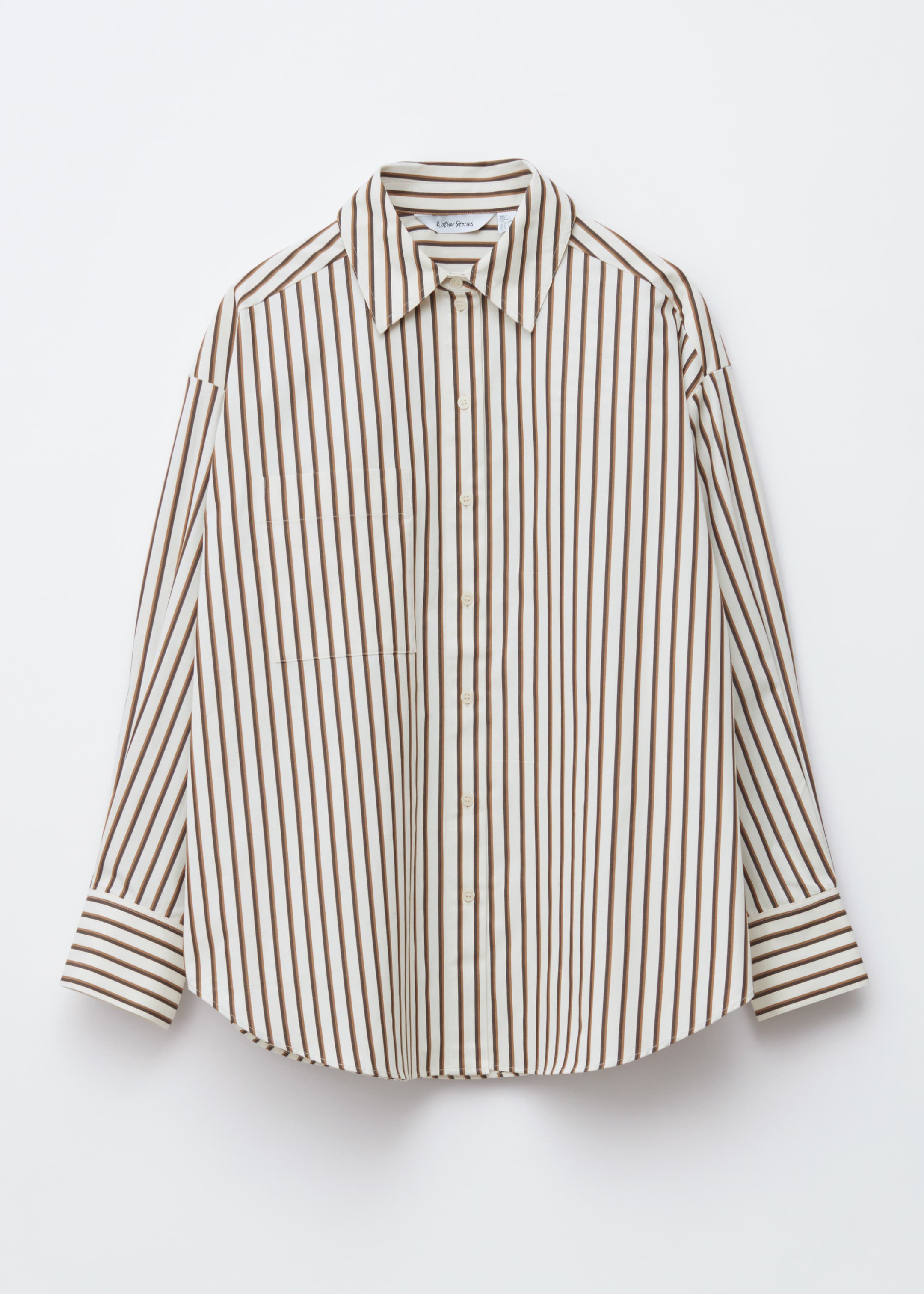 Zobacz większy obraz: Koszula oversize - Biały/Brązowe paski - ONA | H&M PL 9