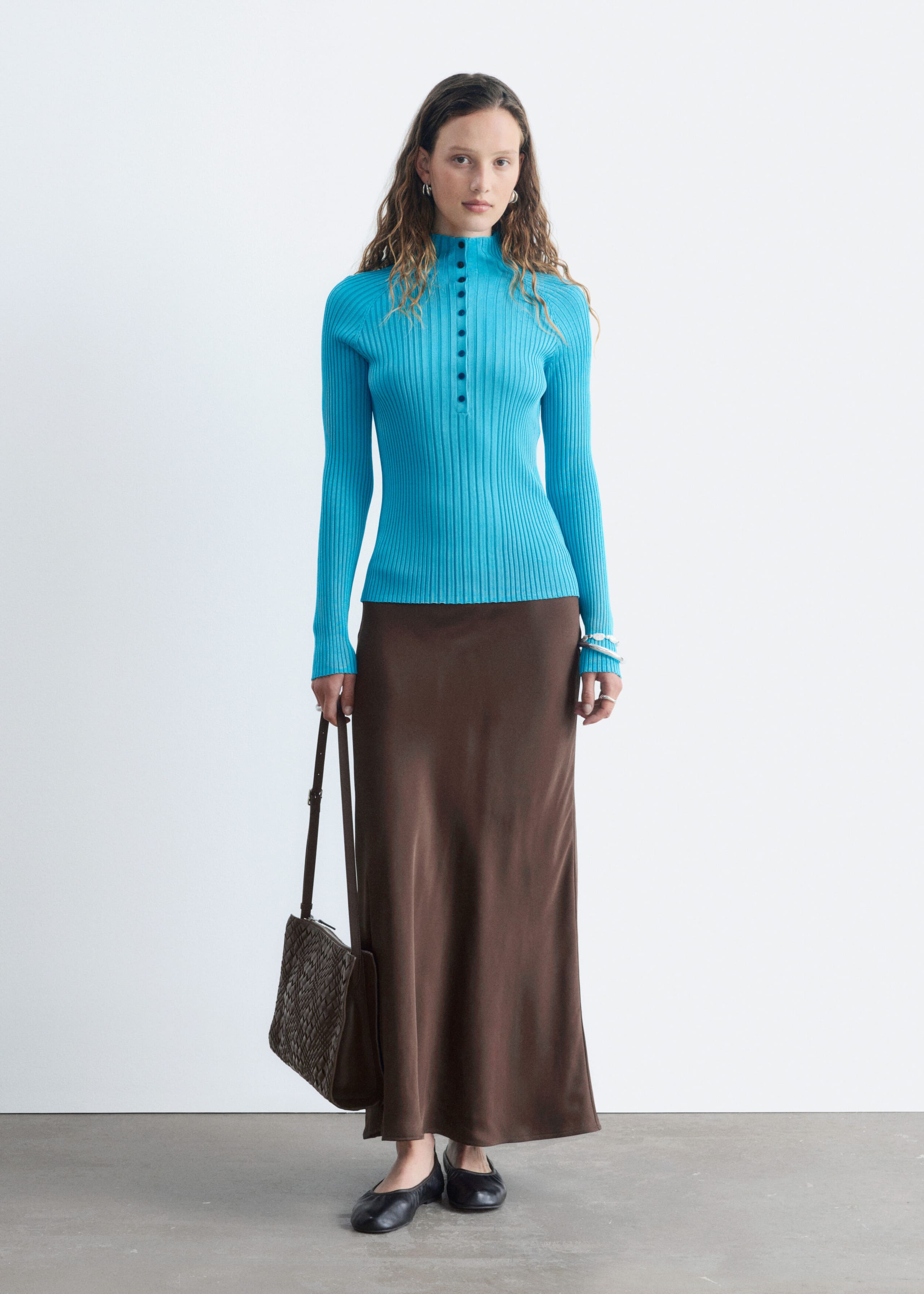 Rib-Knit Top - Turquoise - Lookbook