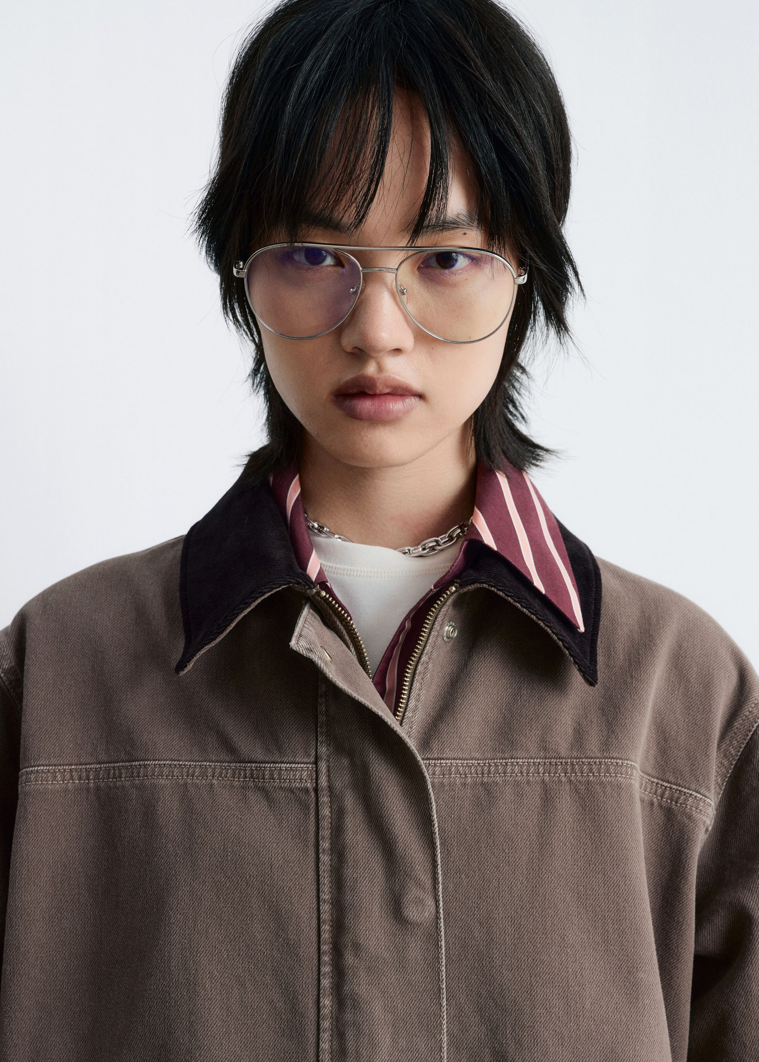 Image of Cord-Collar Denim Jacket