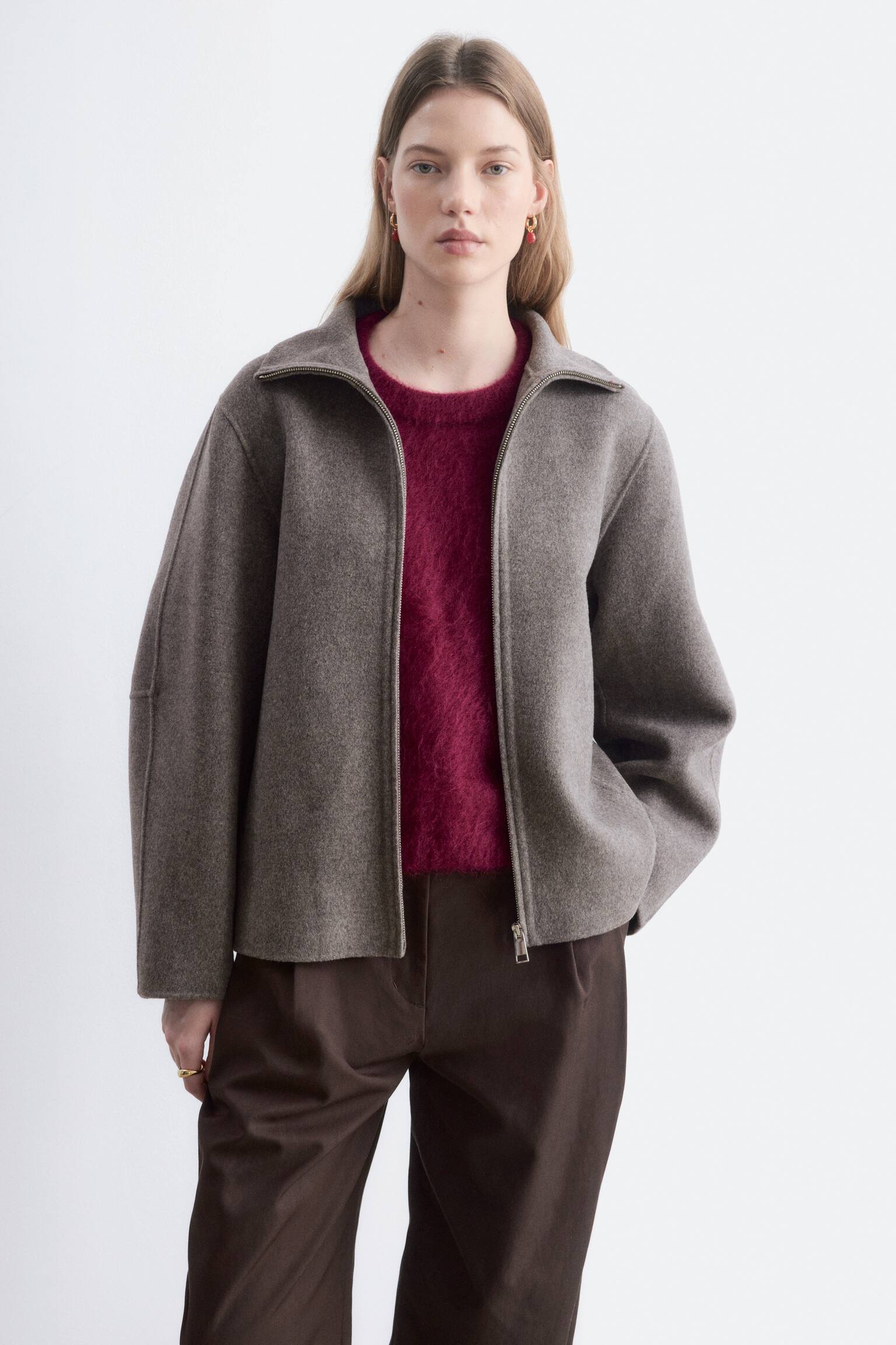 Doubleface-Jacke - Graubraun - 1