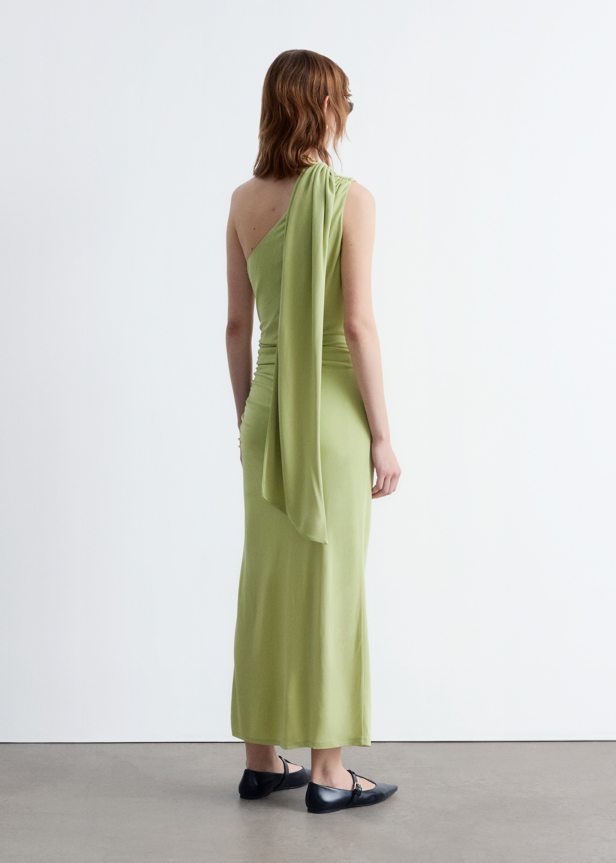 Agrandir l'image: Robe midi asymétrique avec foulard - Vert clair - FEMME | H&M FR 7
