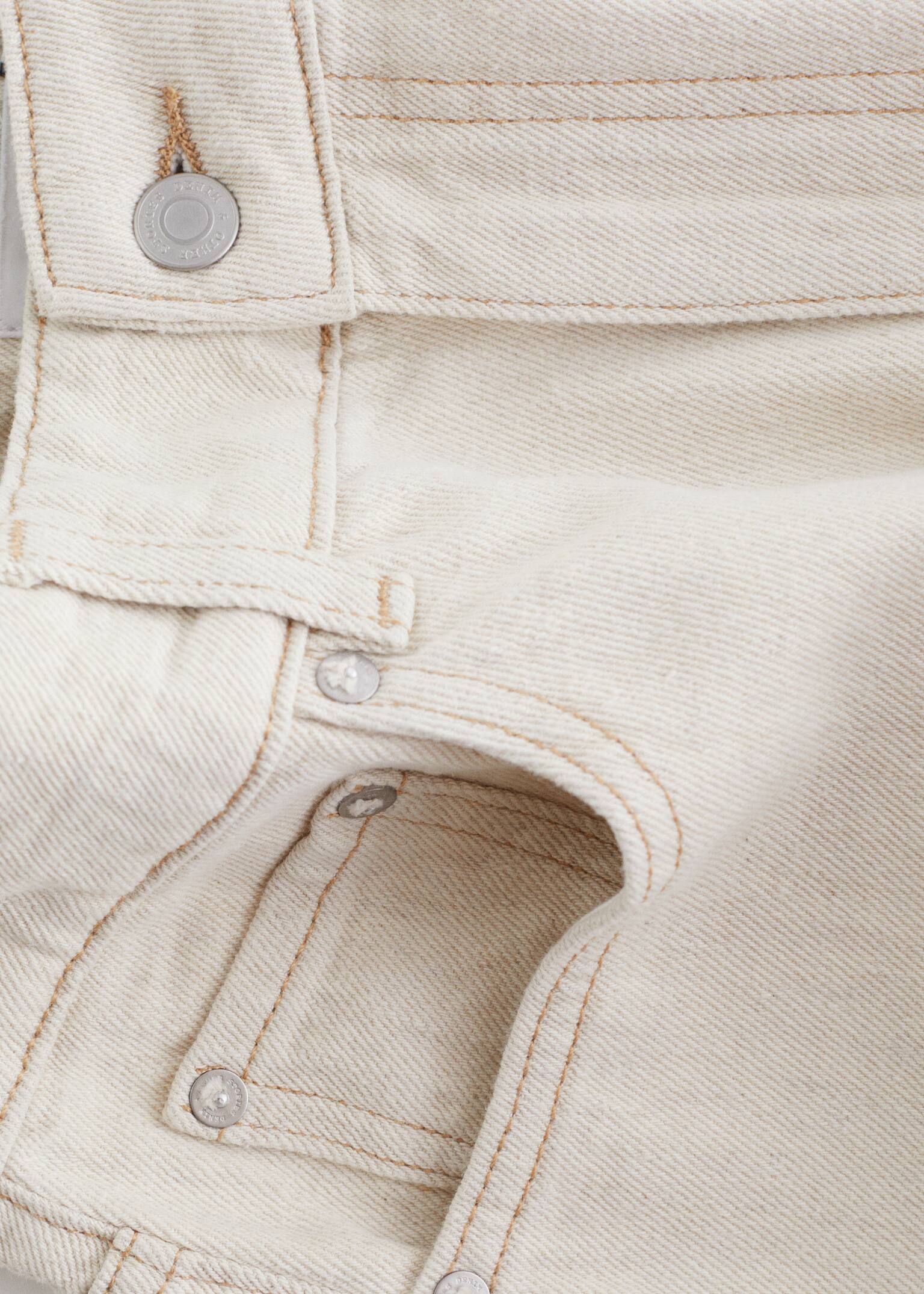 Relaxed Wide-Leg Jeans - Beige - 7