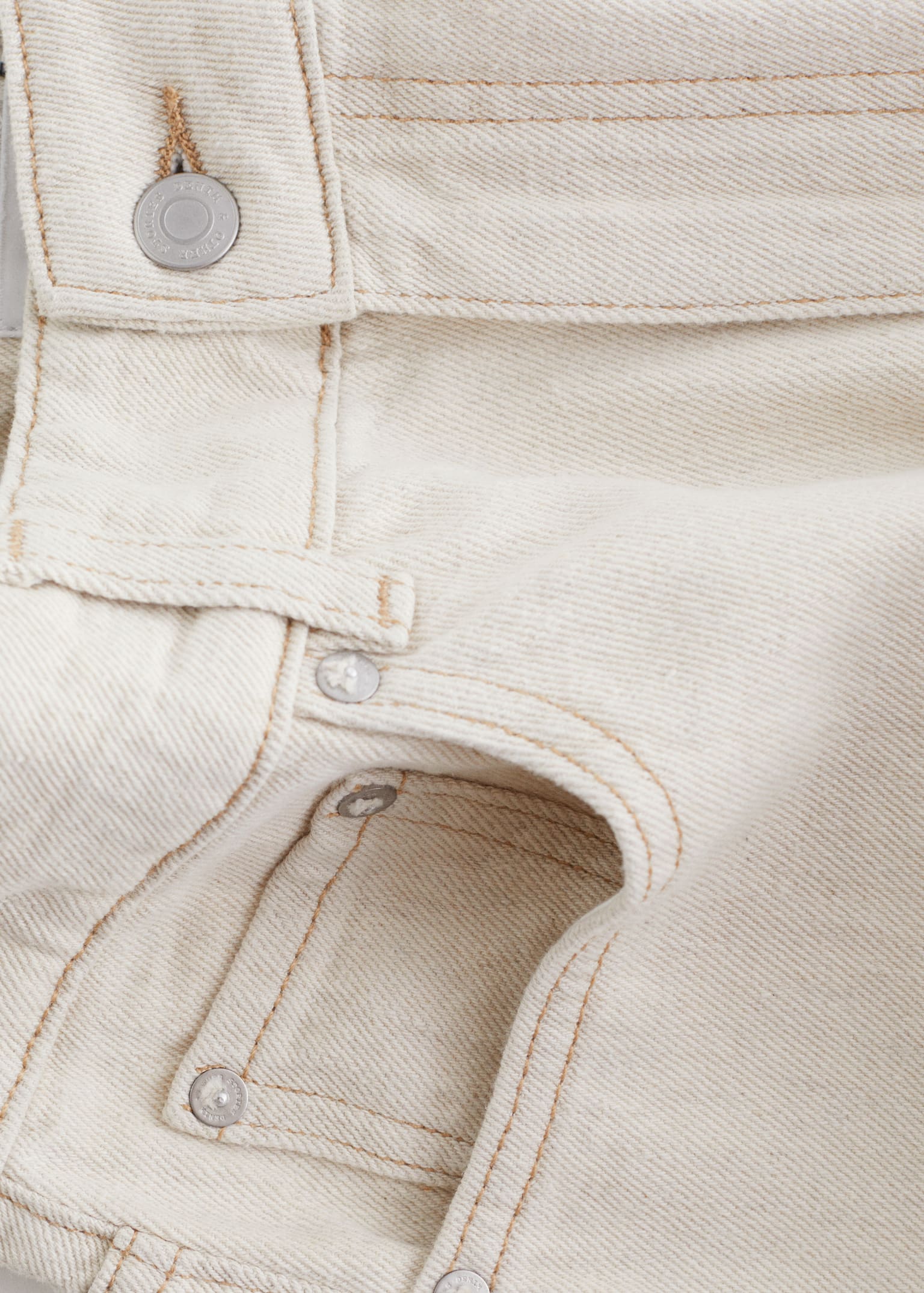 Relaxed Wide-Leg Jeans - Beige/Black - 3
