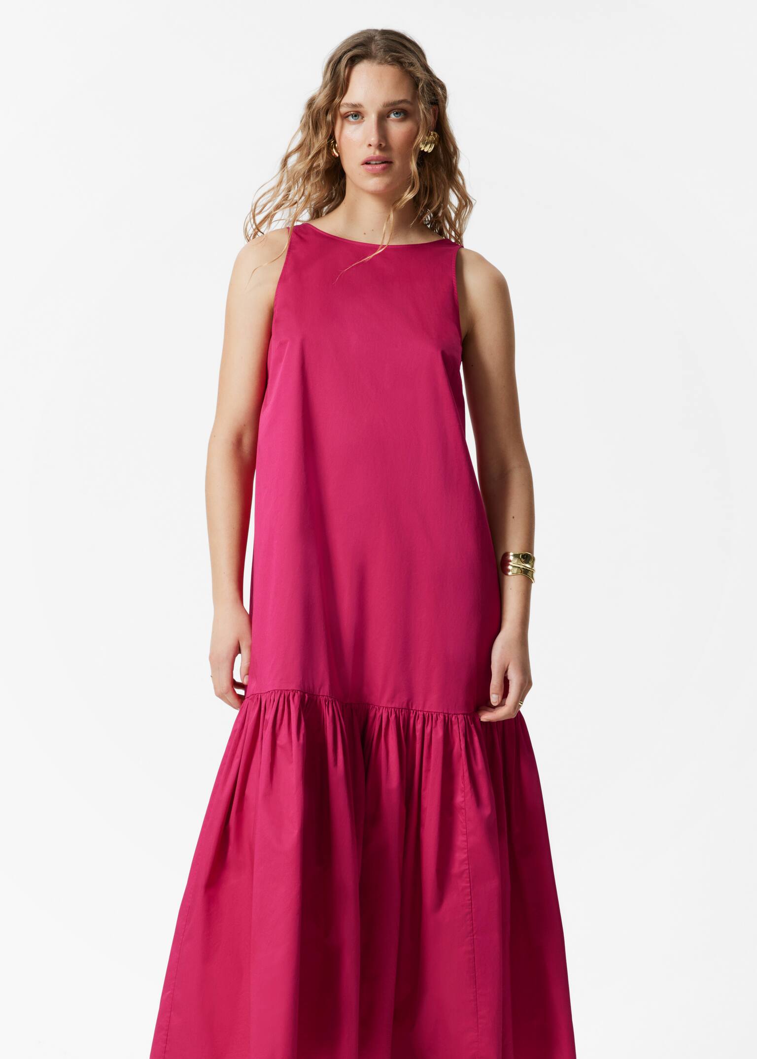 Maxi abito a strati - Rosa scuro - 5