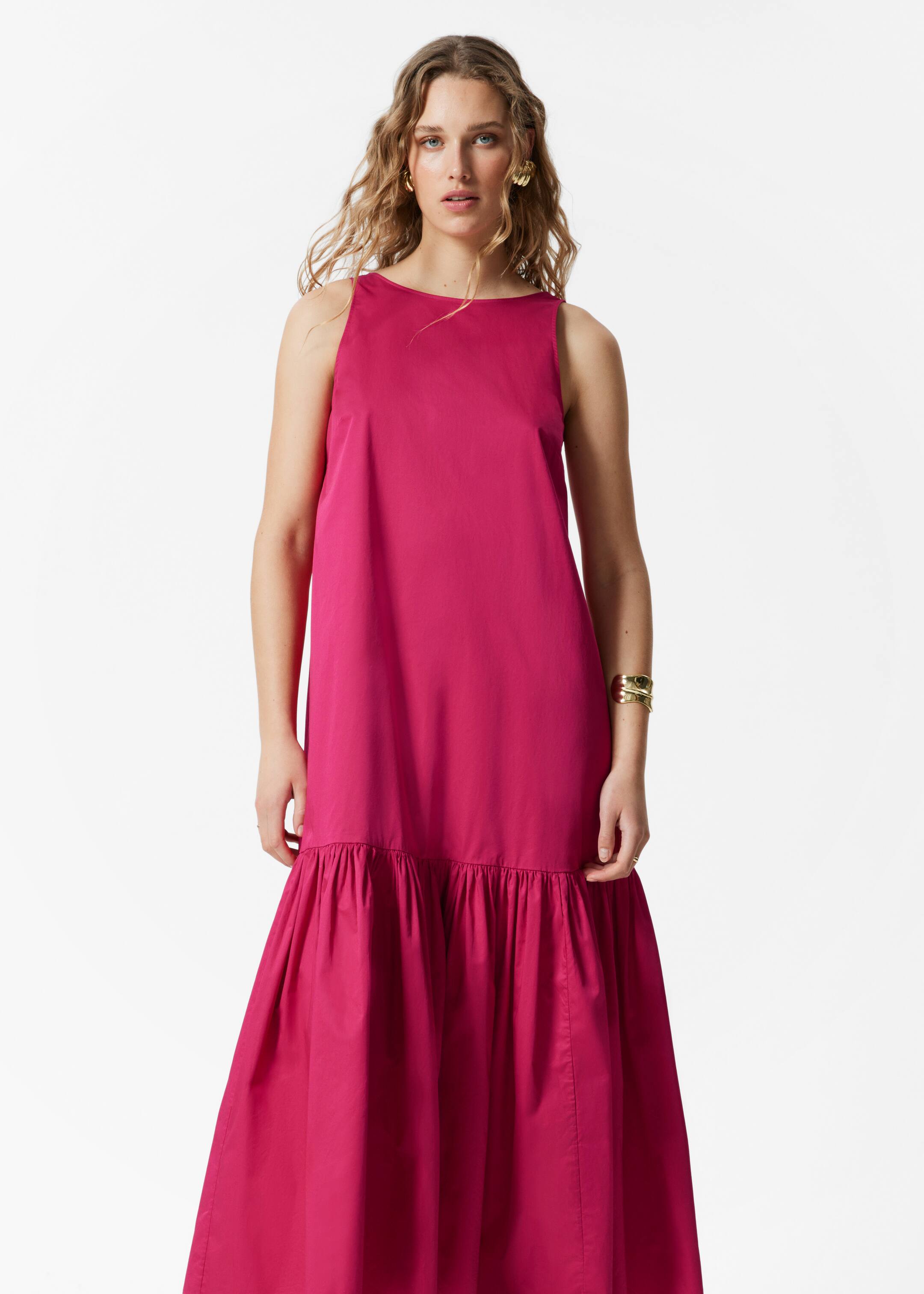 Vezi imaginea mai mare: Tiered Maxi Dress - Roz închis - FEMEI | H&M RO 3