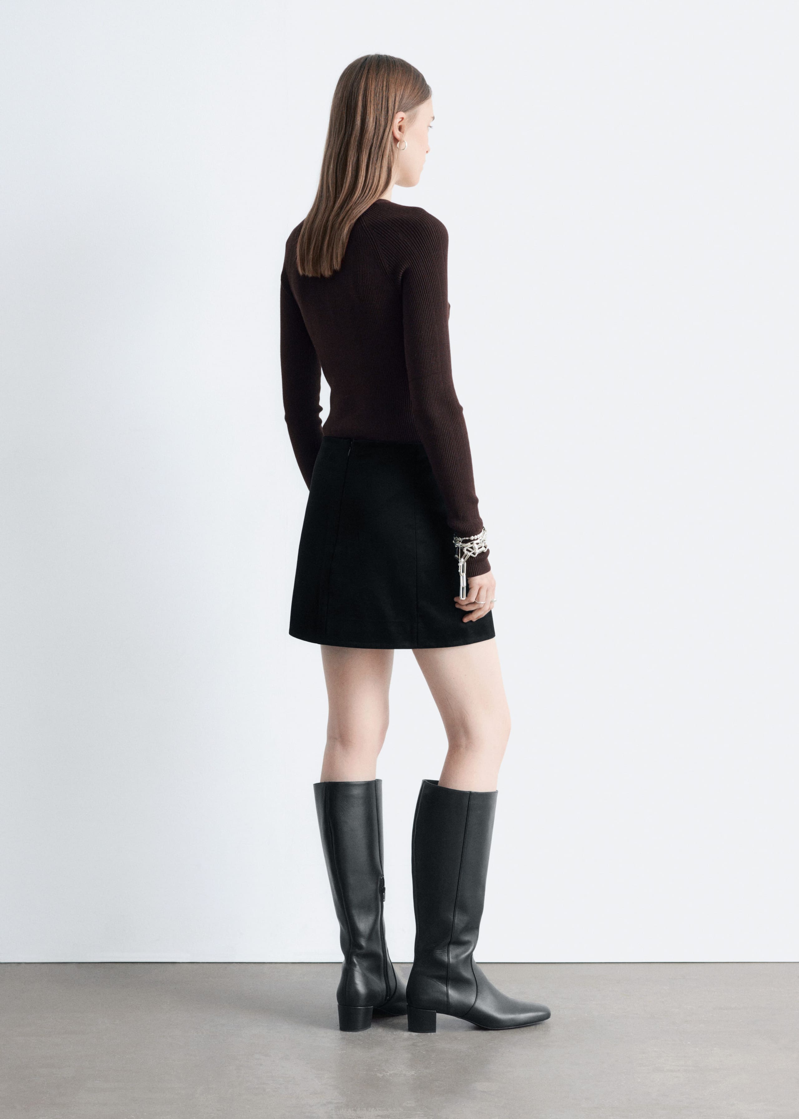 Image of Long-Sleeve Rib-Knit Bodysuit