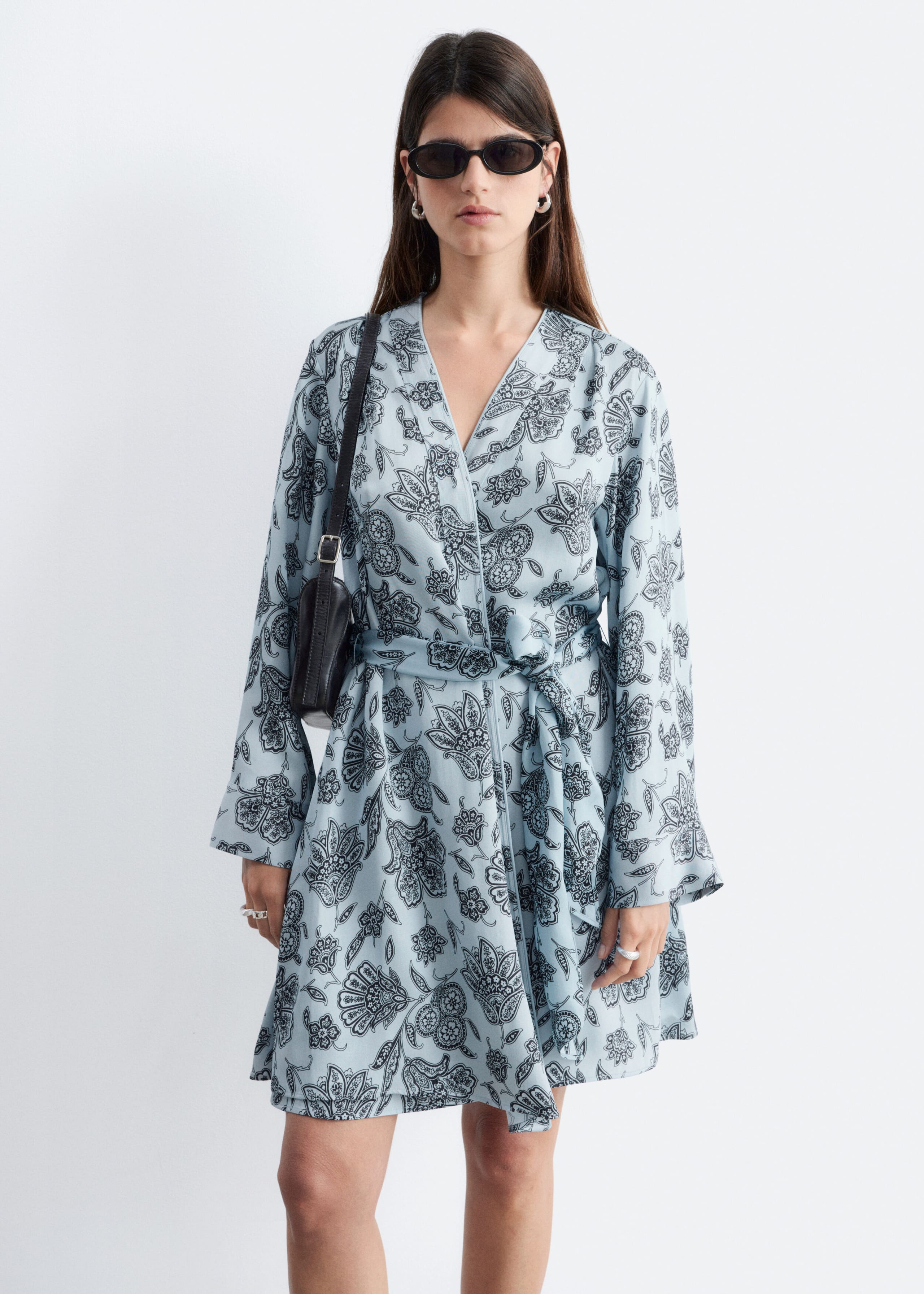 Image of Floral Wrap Mini Dress