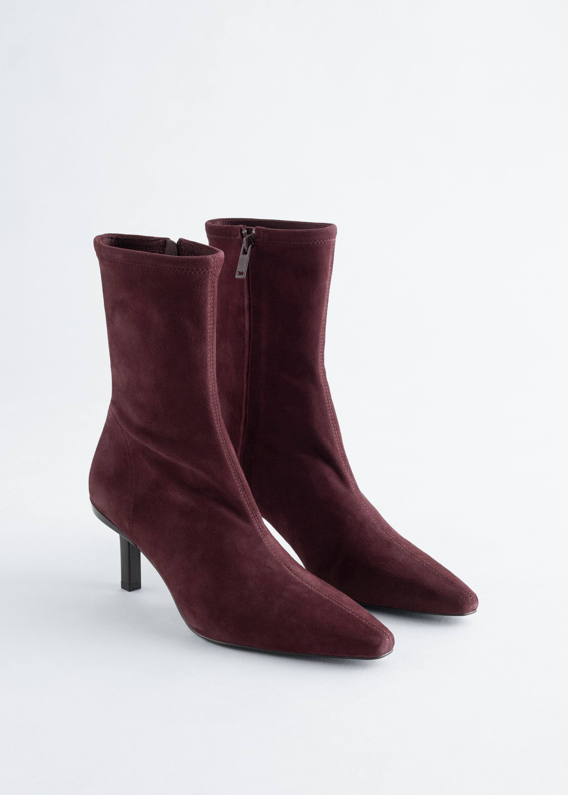 Grotere afbeelding bekijken: Stretch-Leather Ankle Boots - Bordeauxrood - DAMES | H&M BE 4