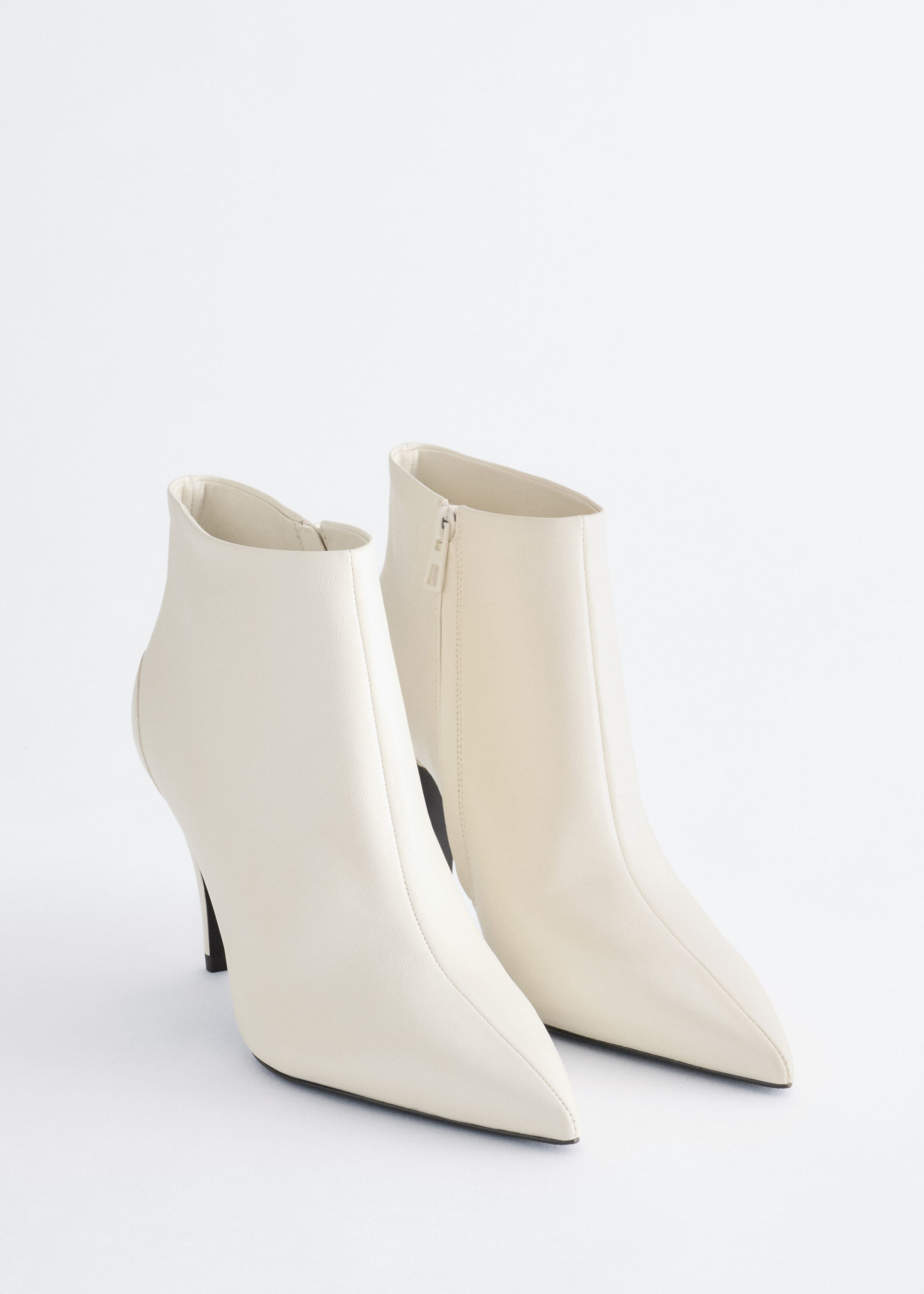 Leather Stiletto Boots Off White