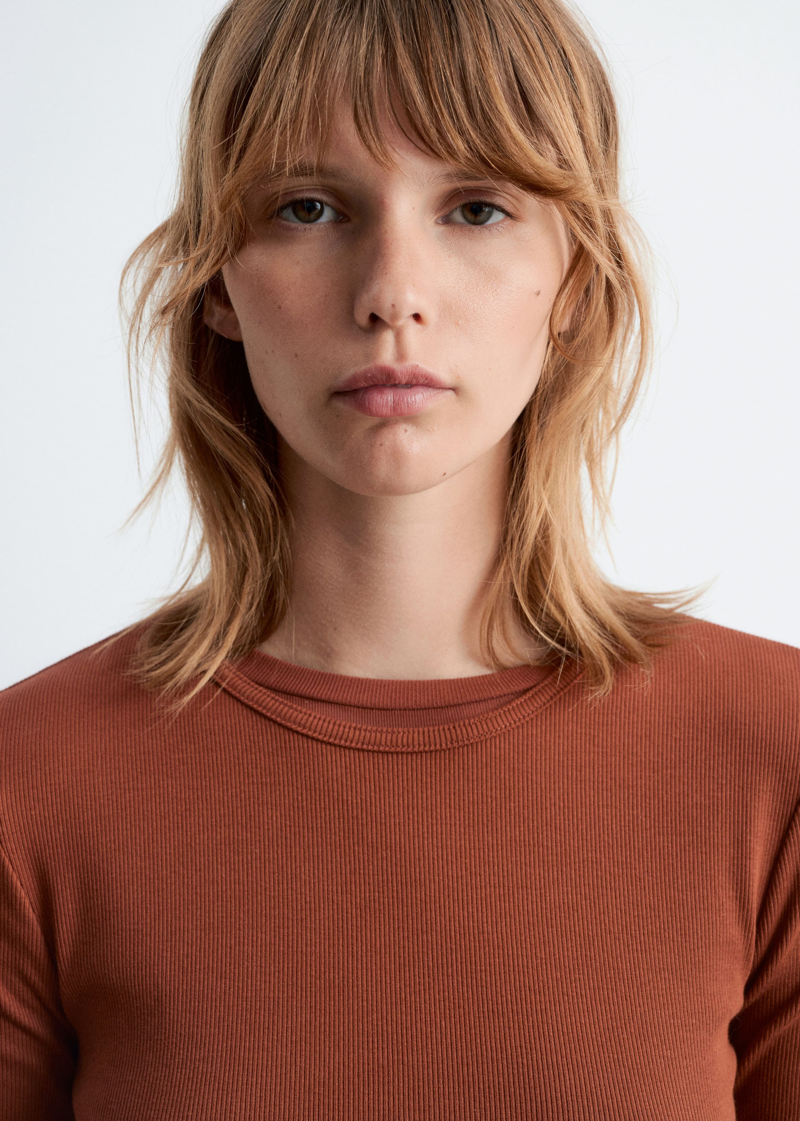 Image of Ribbed Long-Sleeve Top