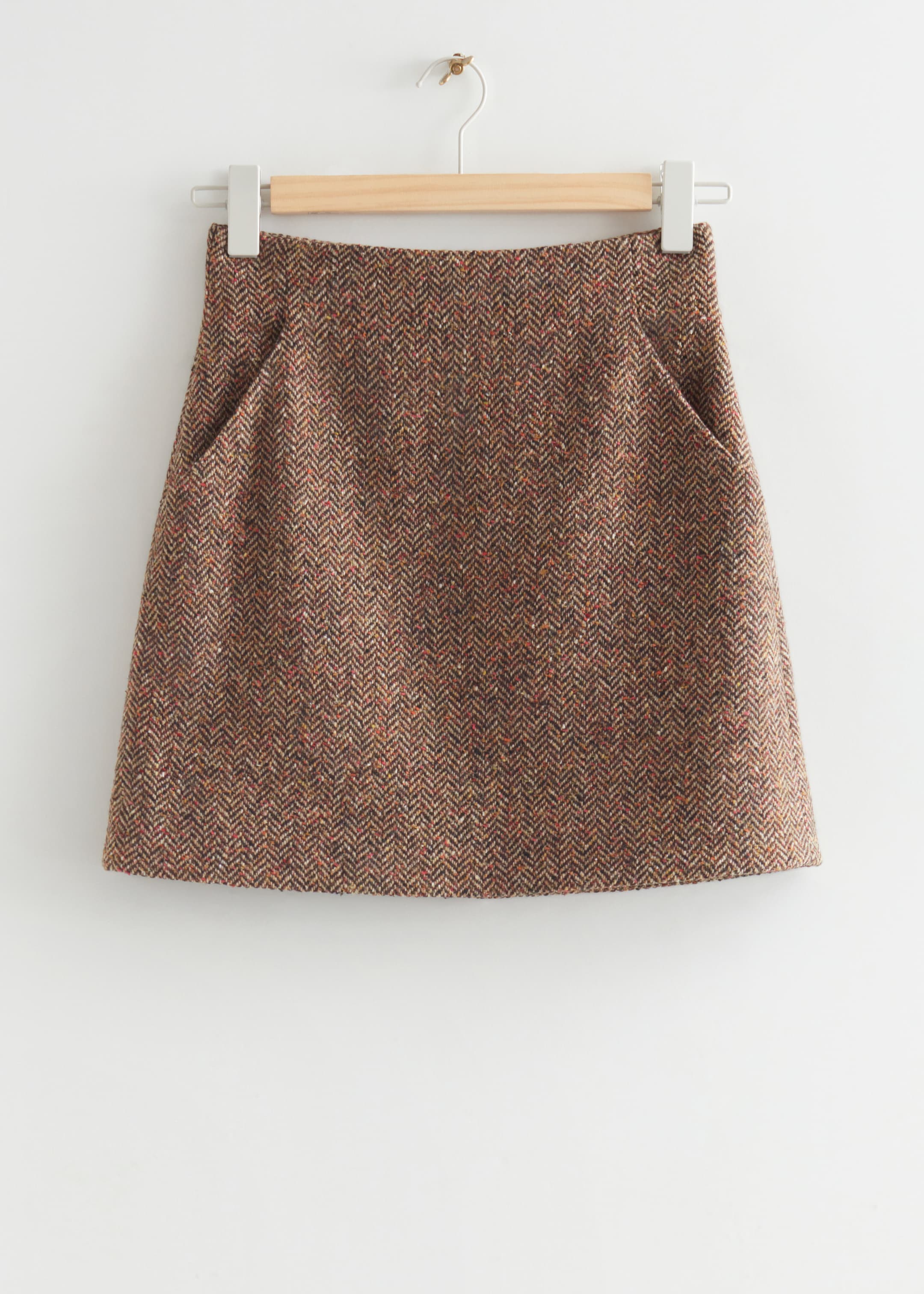 View larger image: Tweed Mini Skirt - Brown Tweed - Ladies | H&M GB 1