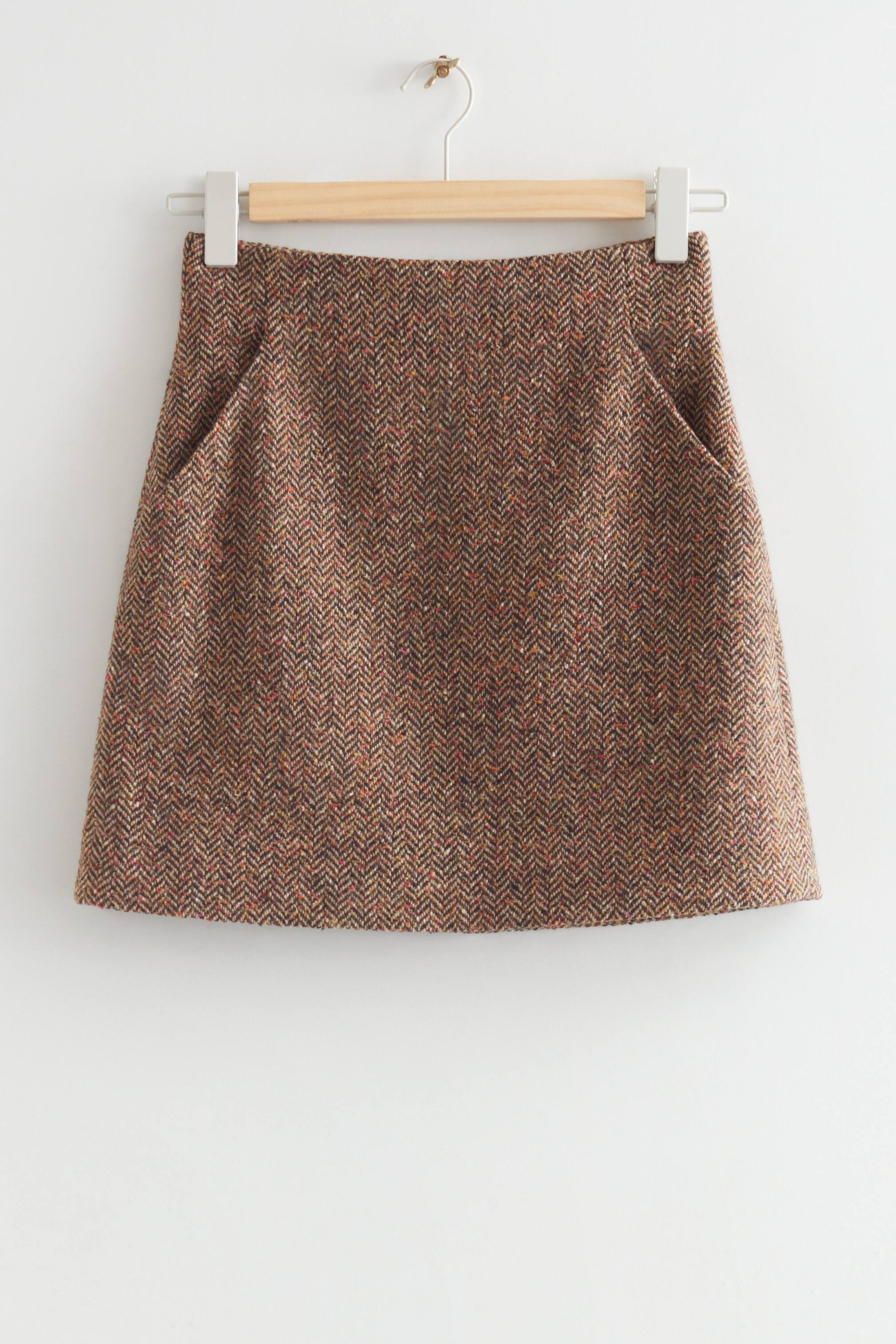 View larger image: Tweed Mini Skirt - Brown Tweed - Ladies | H&M GB 1