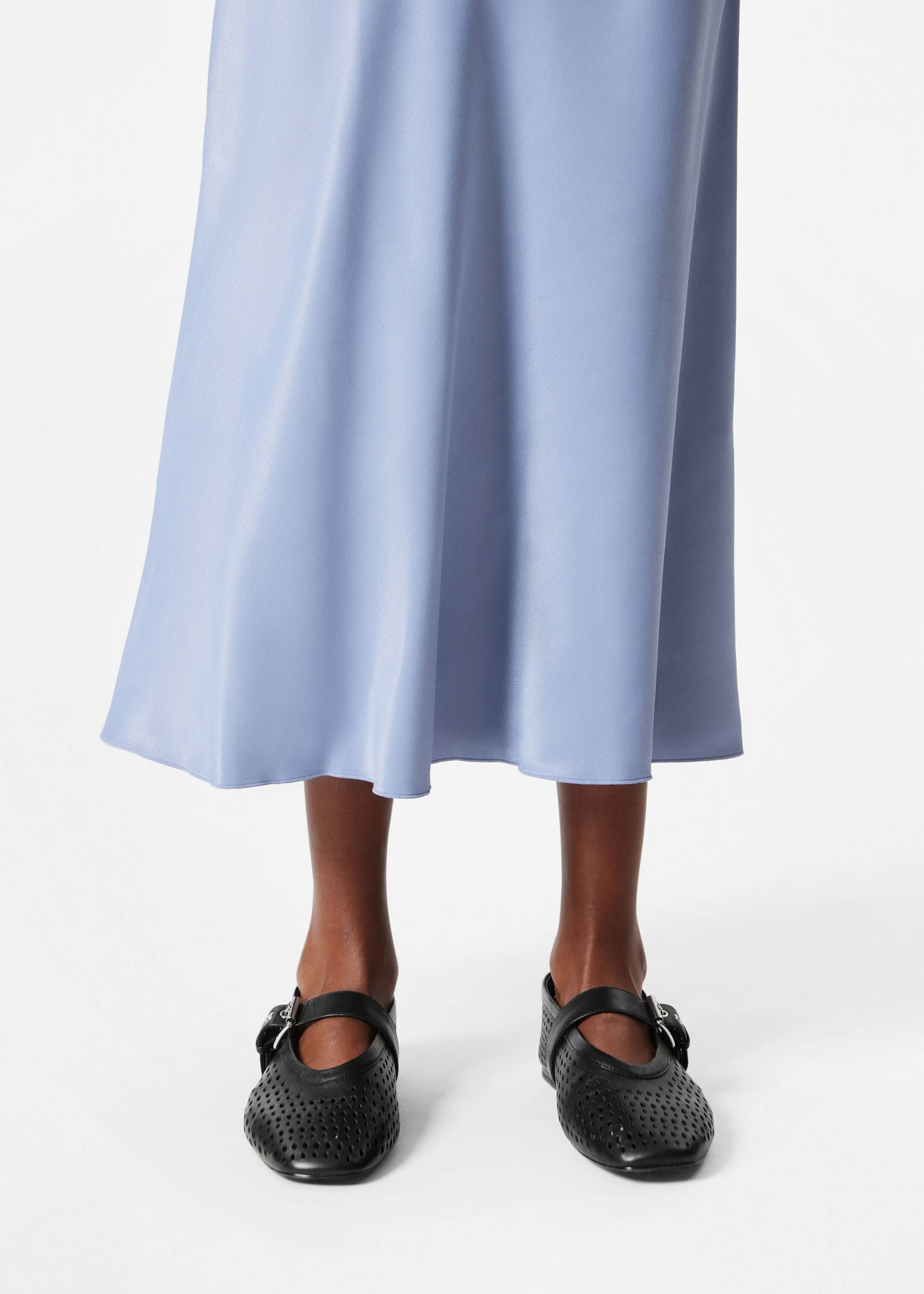 View larger image: Satin Midi Skirt - Light Blue - Ladies | H&M GB 2
