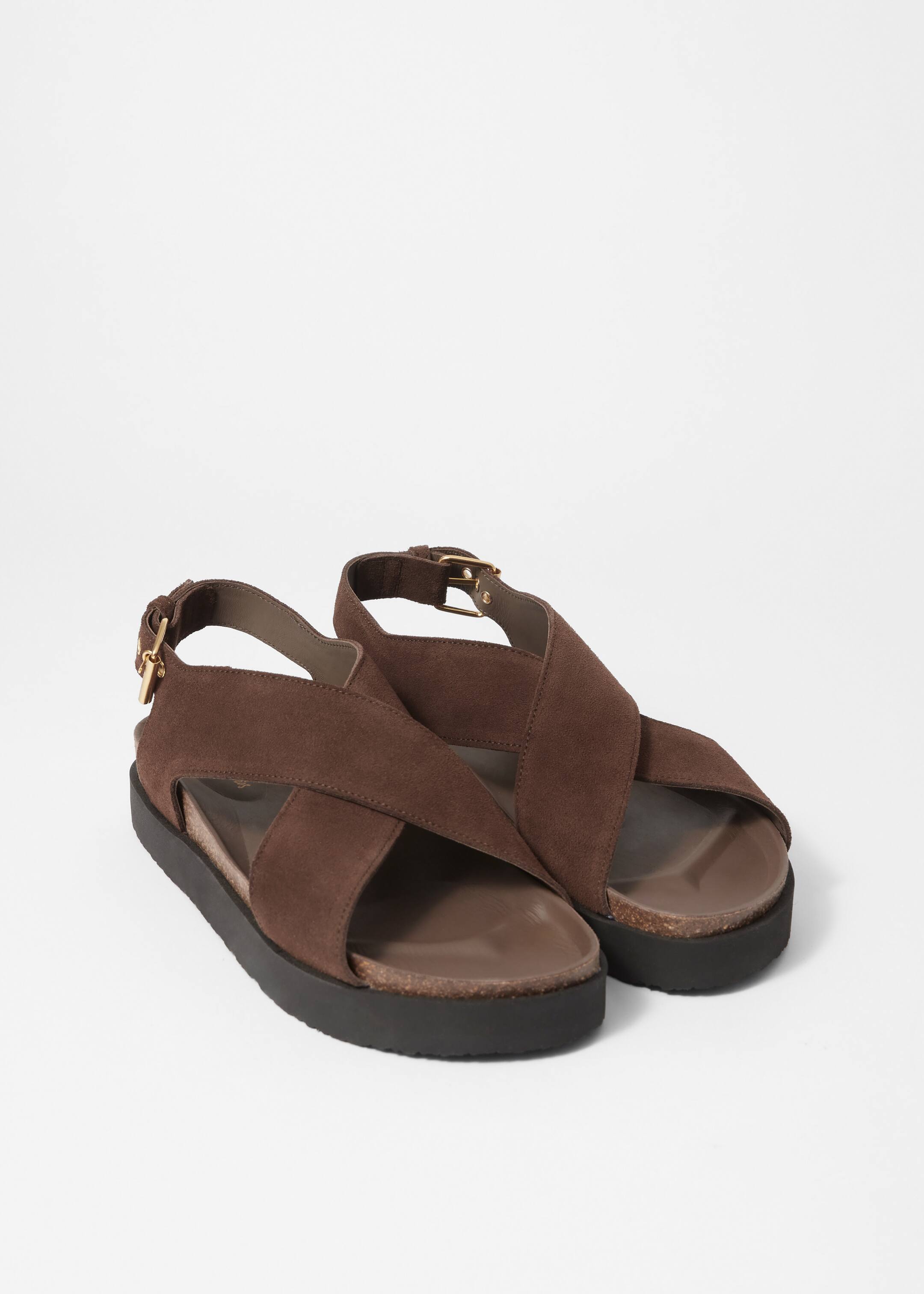 Se større billede: Sandaler i læder med krydsede bånd - Brun - DAME | H&M DK 4