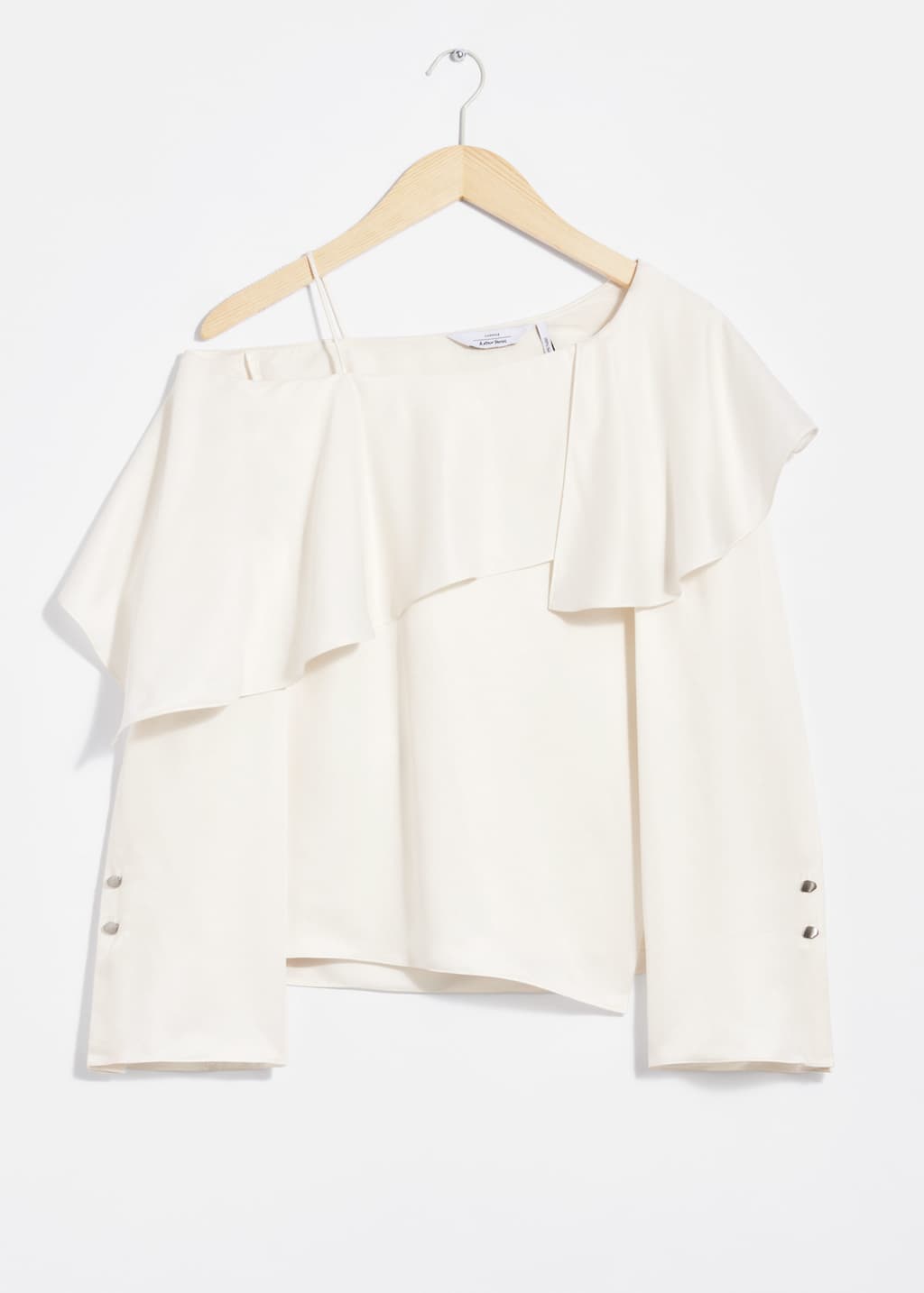 Asymmetric Silk Top - White - Still Life