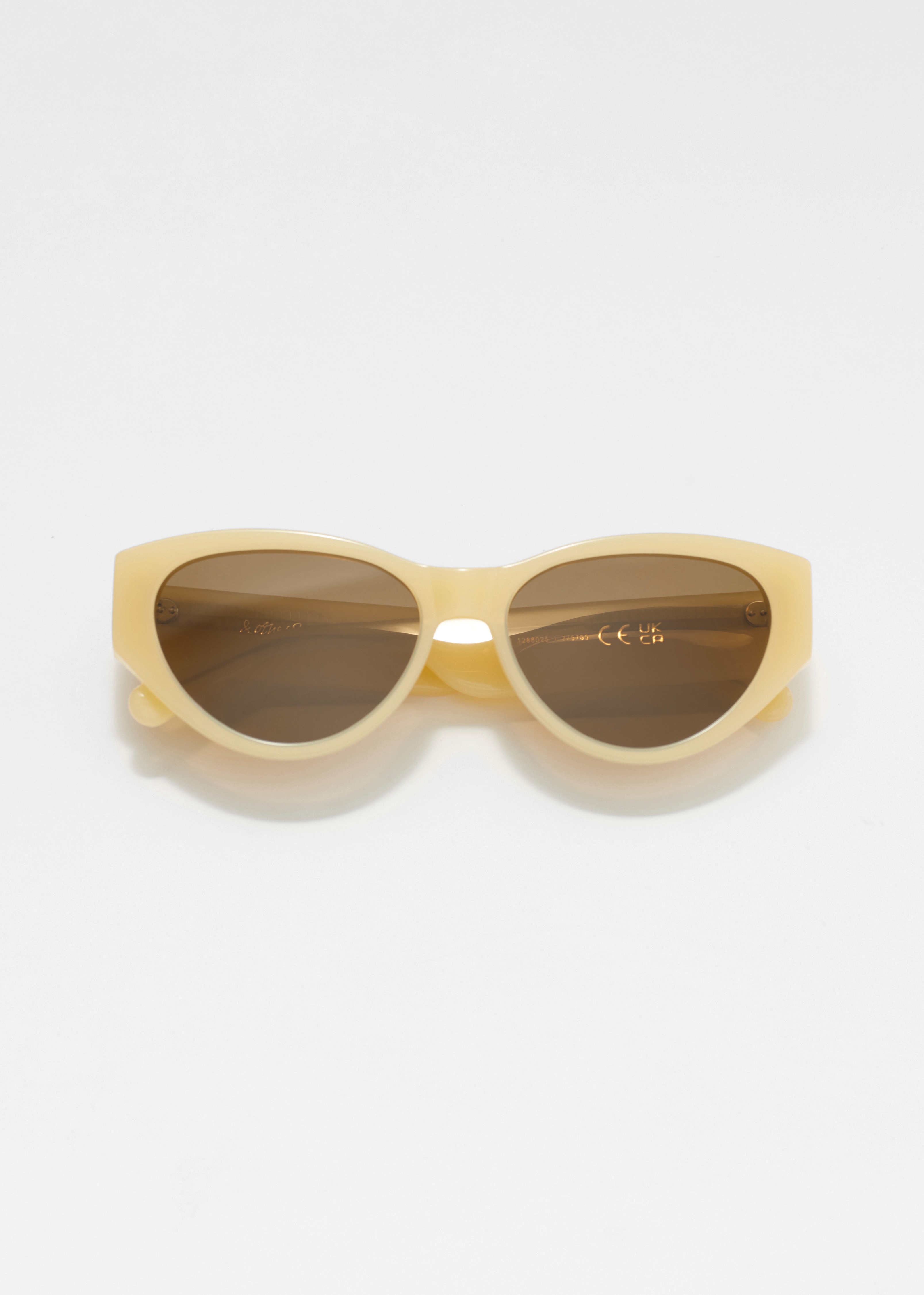 Polarized Cat-Eye Acetate Sunglasses - Světle žlutá/Hnědá