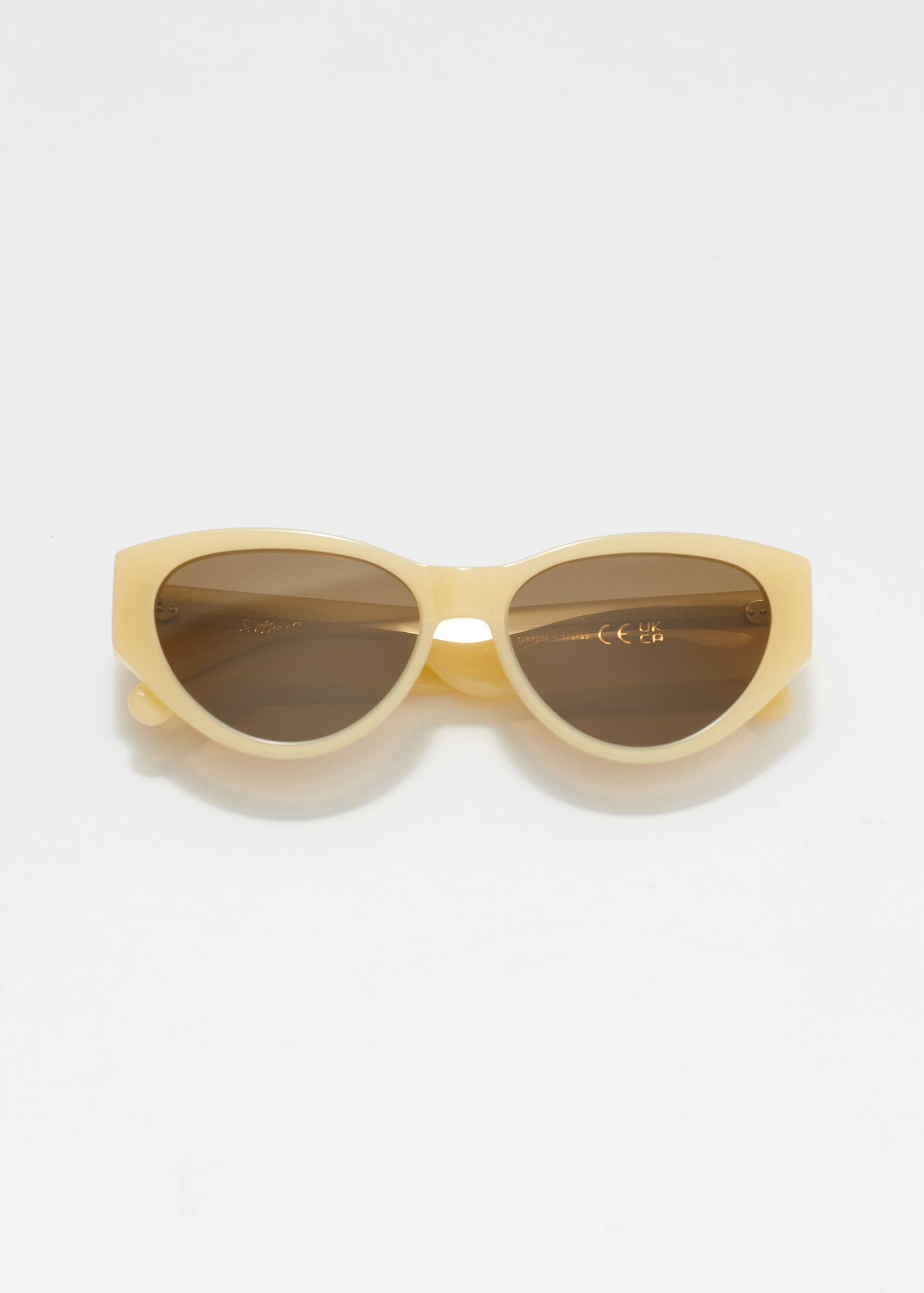 Ochelari de soare cat-eye polarizați din acetat - Light Yellow/Maro - 2