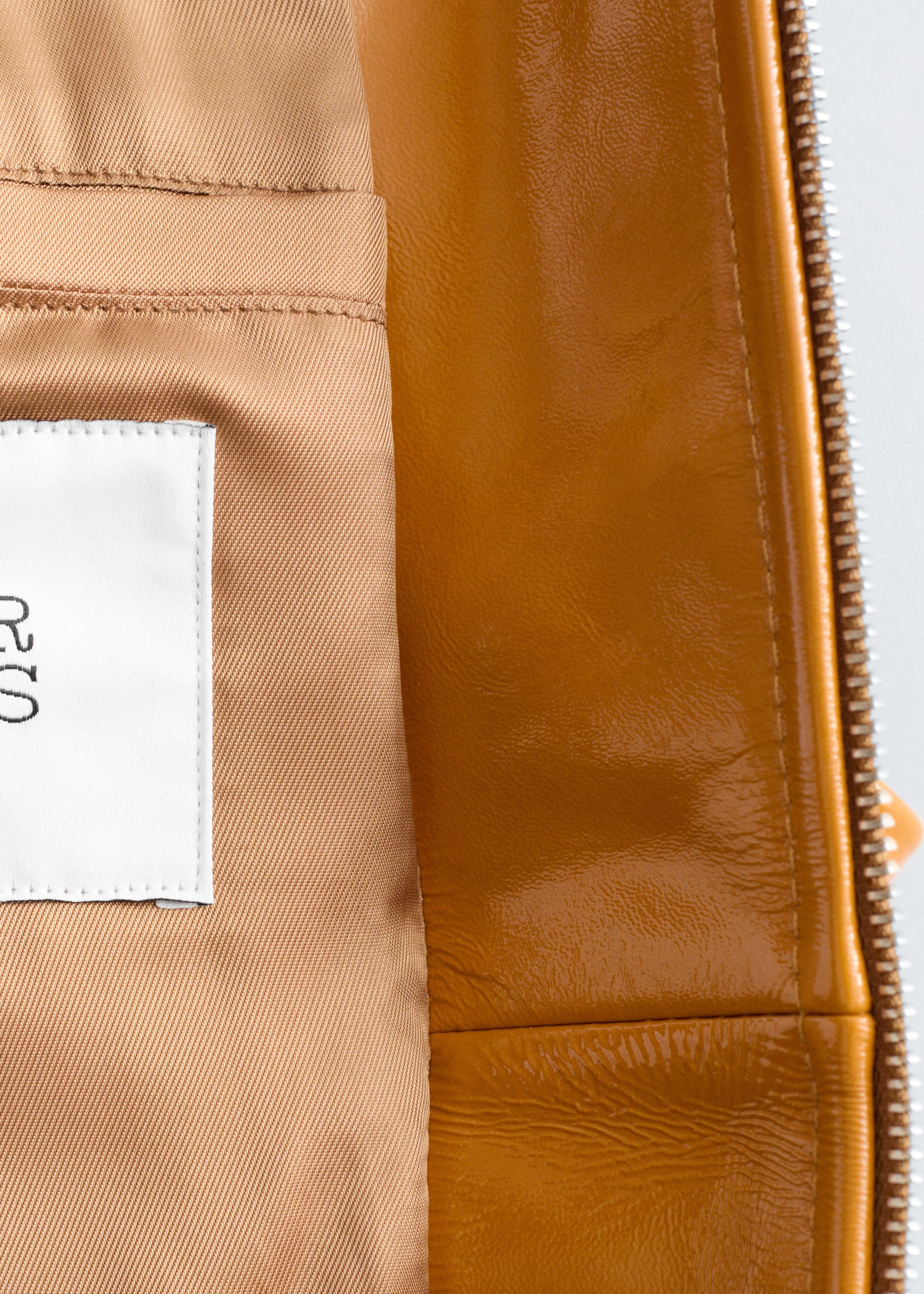 Patent Leather Biker Jacket - {{variantName}} - Descriptive Detail