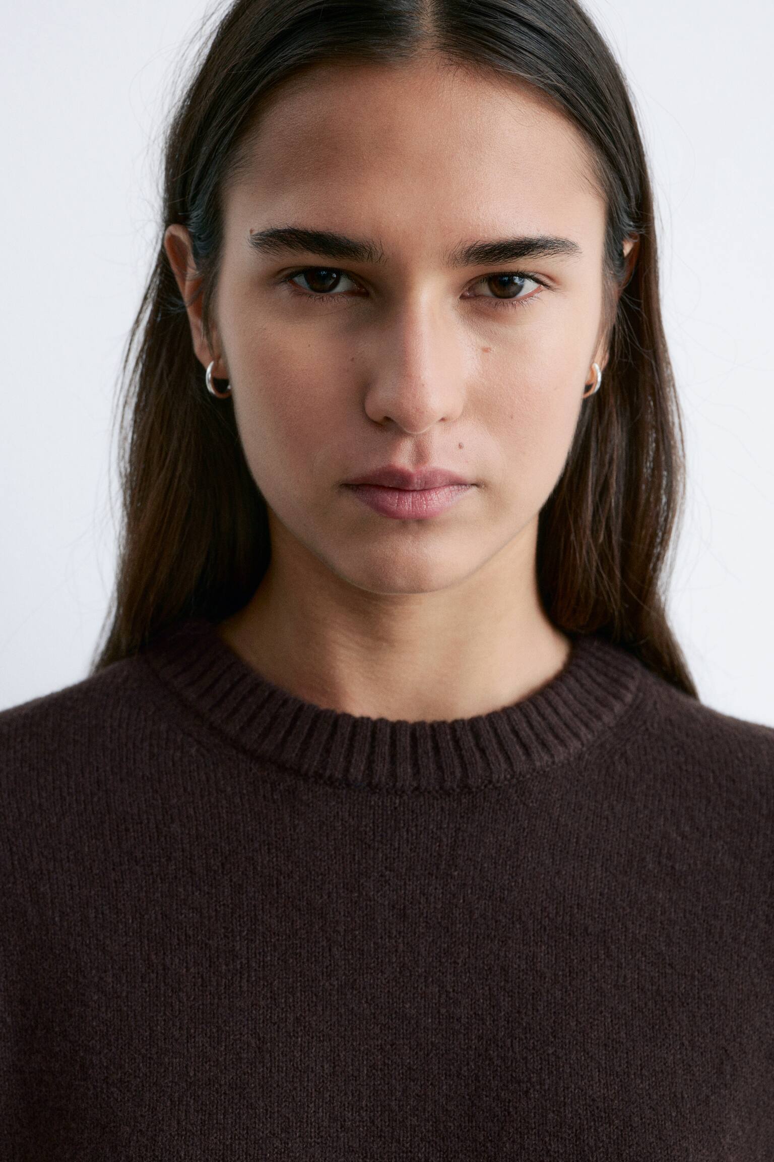 Camisola de malha quadrada - Castanho escuro/Cinzento escuro - 5