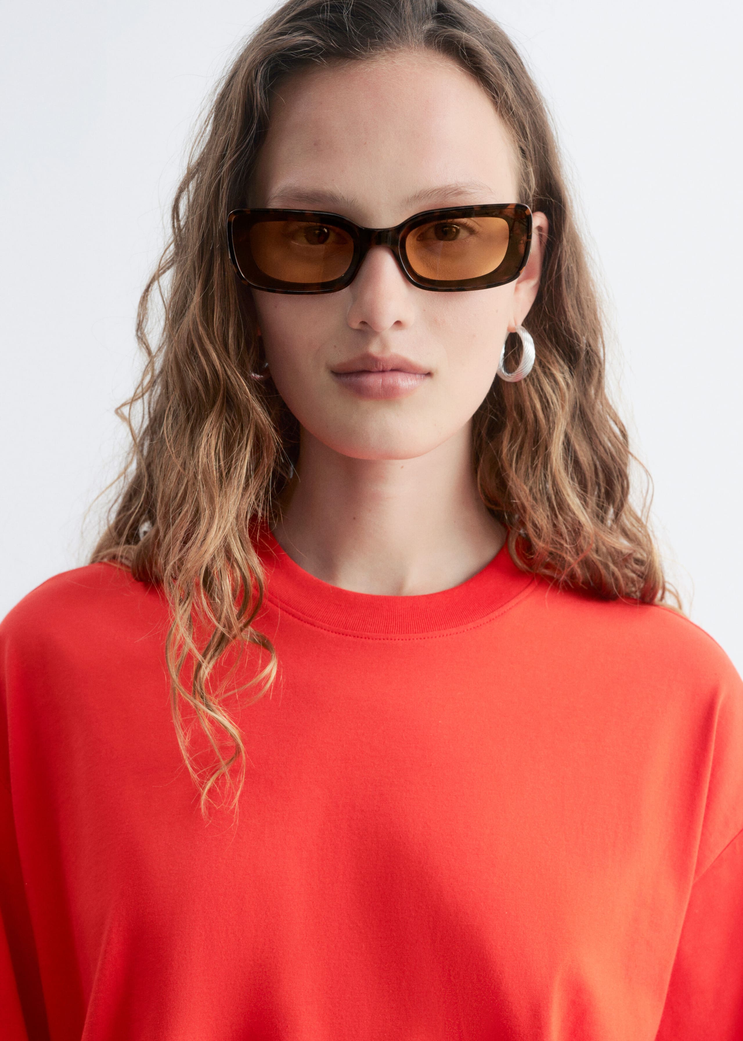 Oversized katoenen T-shirt - Lichtblauw - Lookbook