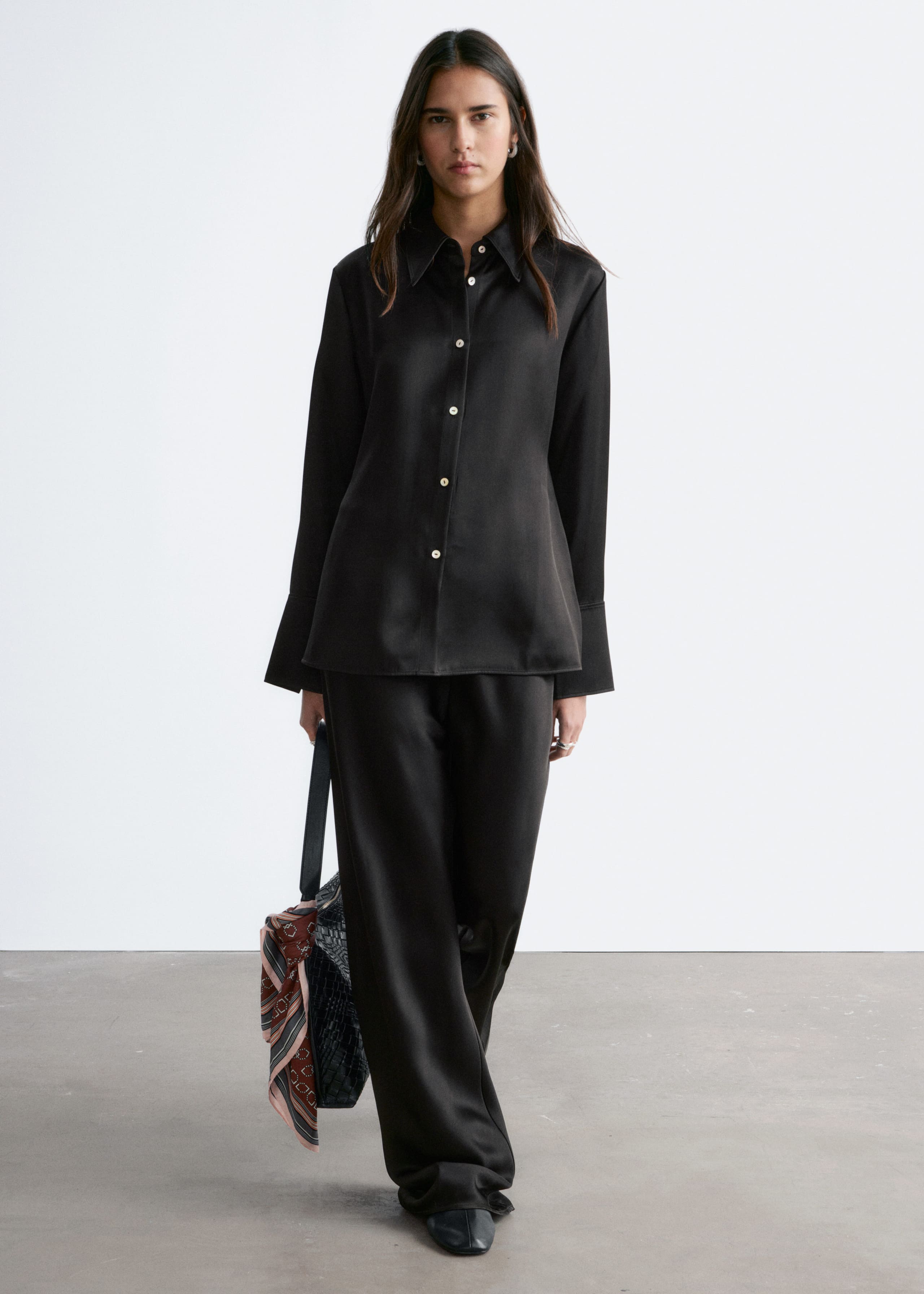 Image of Drawstring Satin Trousers