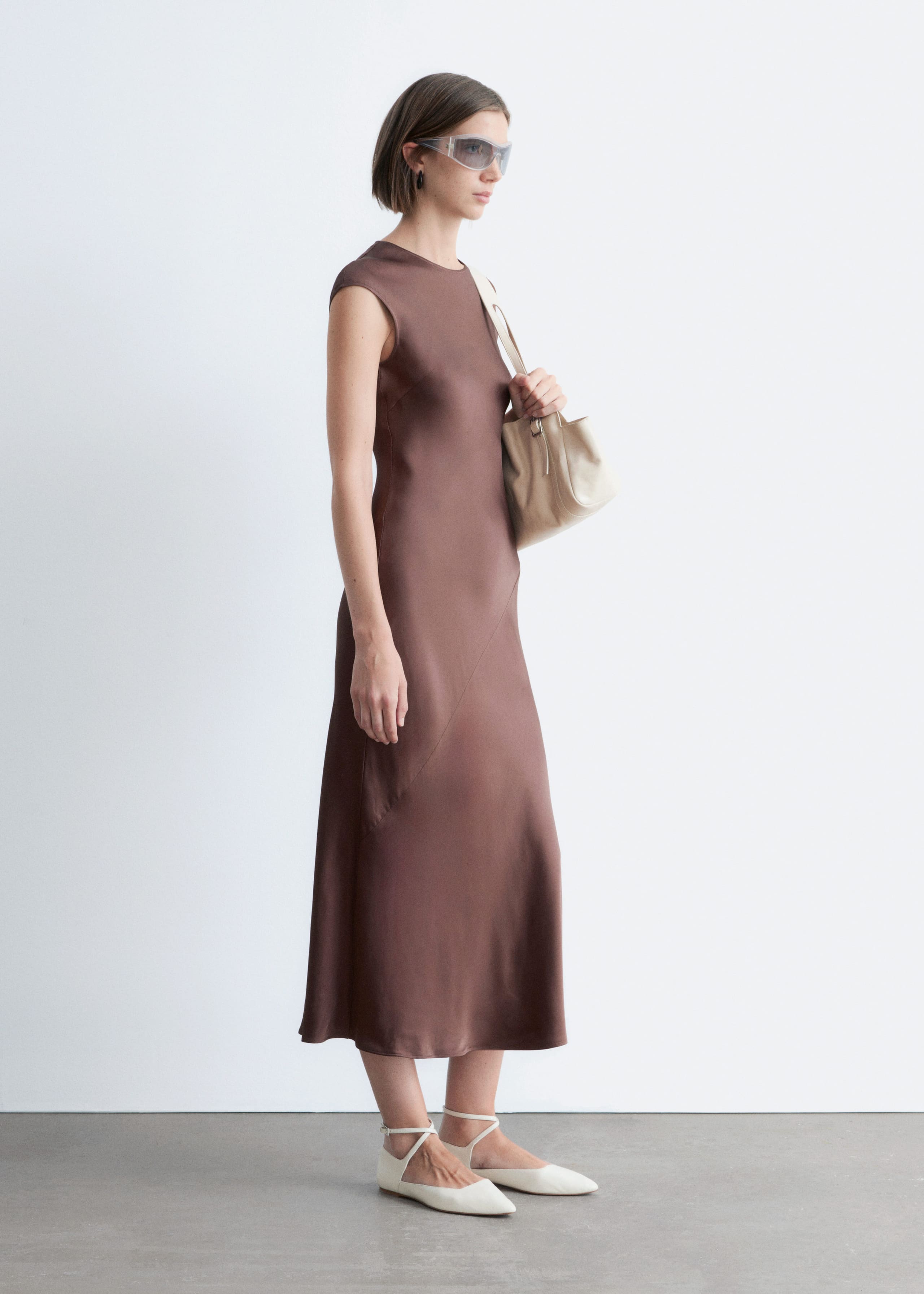 Image of Fitted Satin Maxi Dress