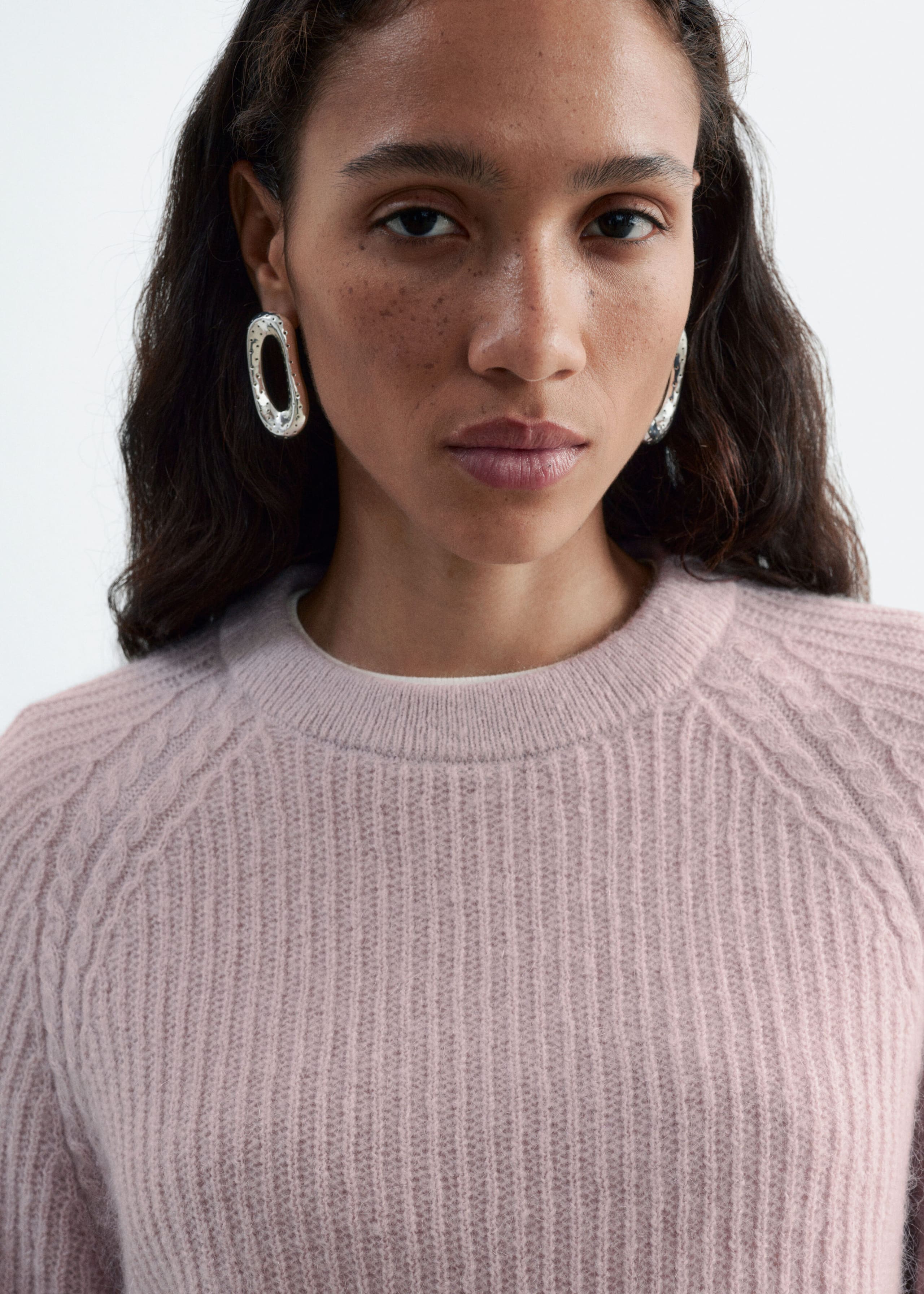 Pull en mohair mélangé - Rose poudré - Lookbook