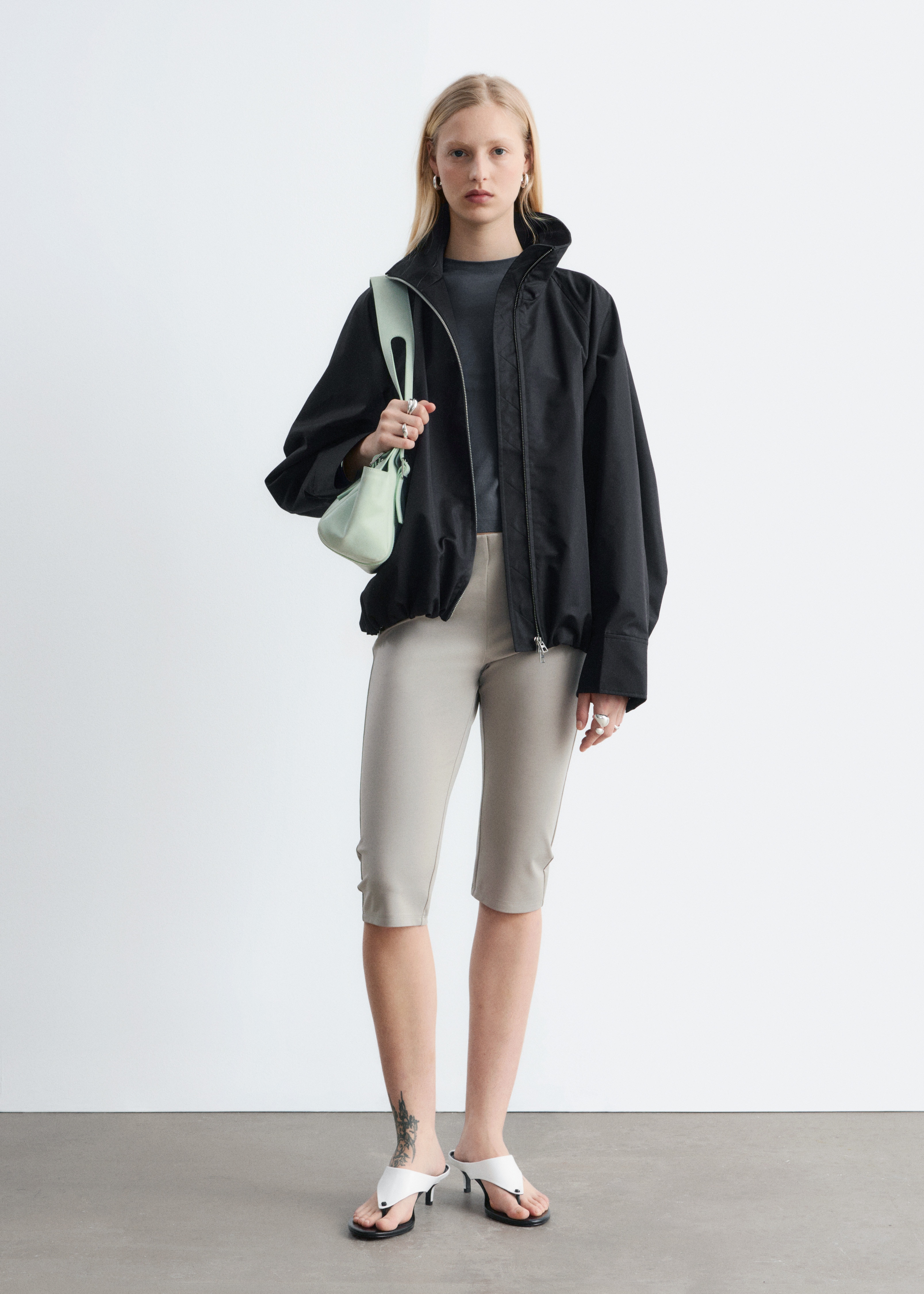 Twilljacke mit Reißverschluss - Schwarz